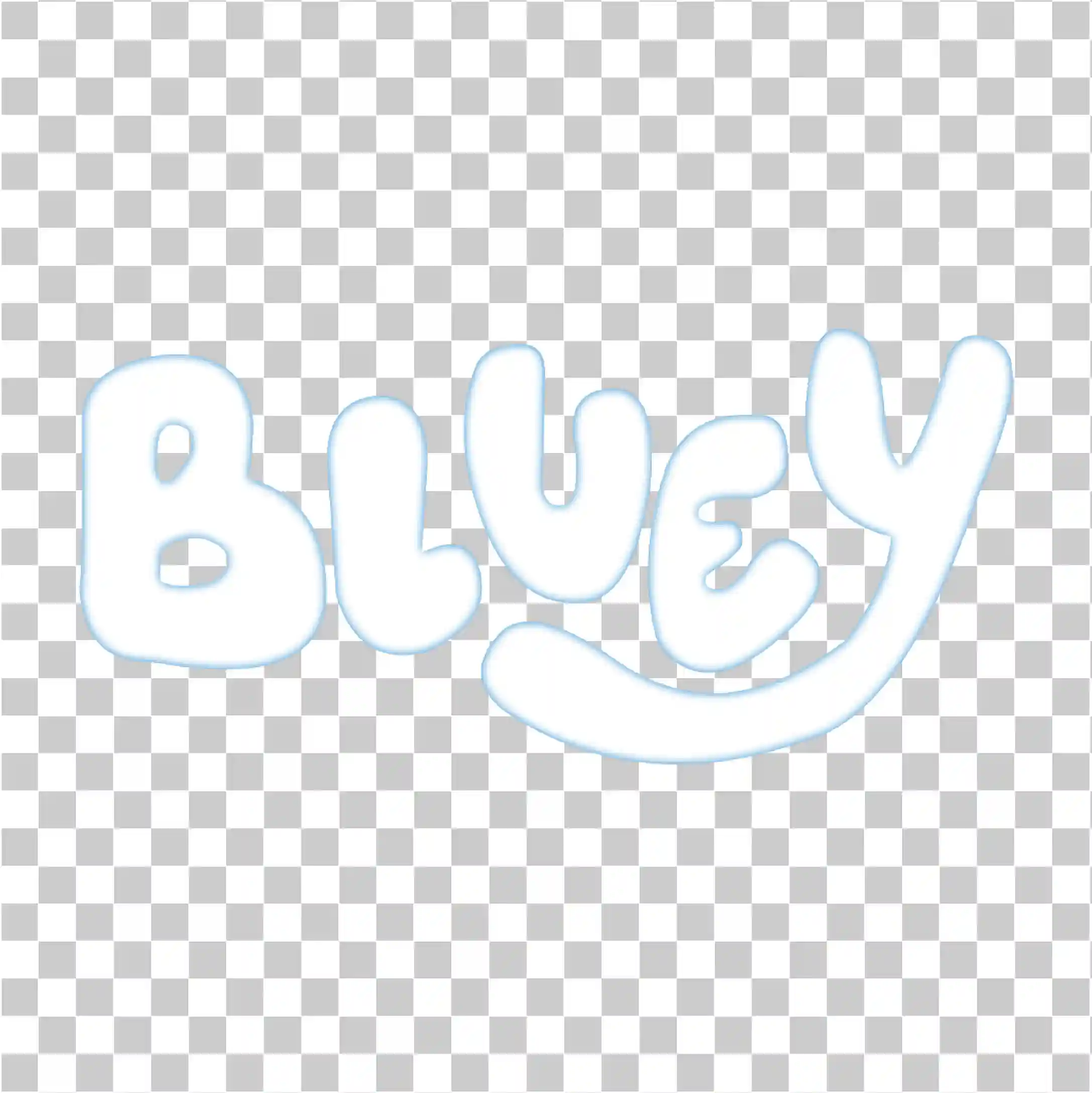 Bluey Cartoon Text Logo PNG Niedliche Blasenbuchstaben für Kinderdesign, 