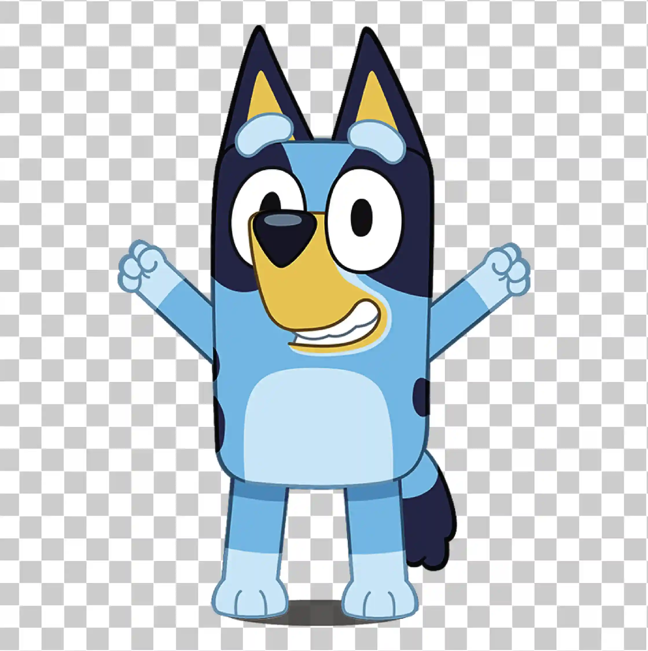 Glücklicher blauer Cartoon-Hund PNG, Niedliche animierte Hundekunst für Kinder, 