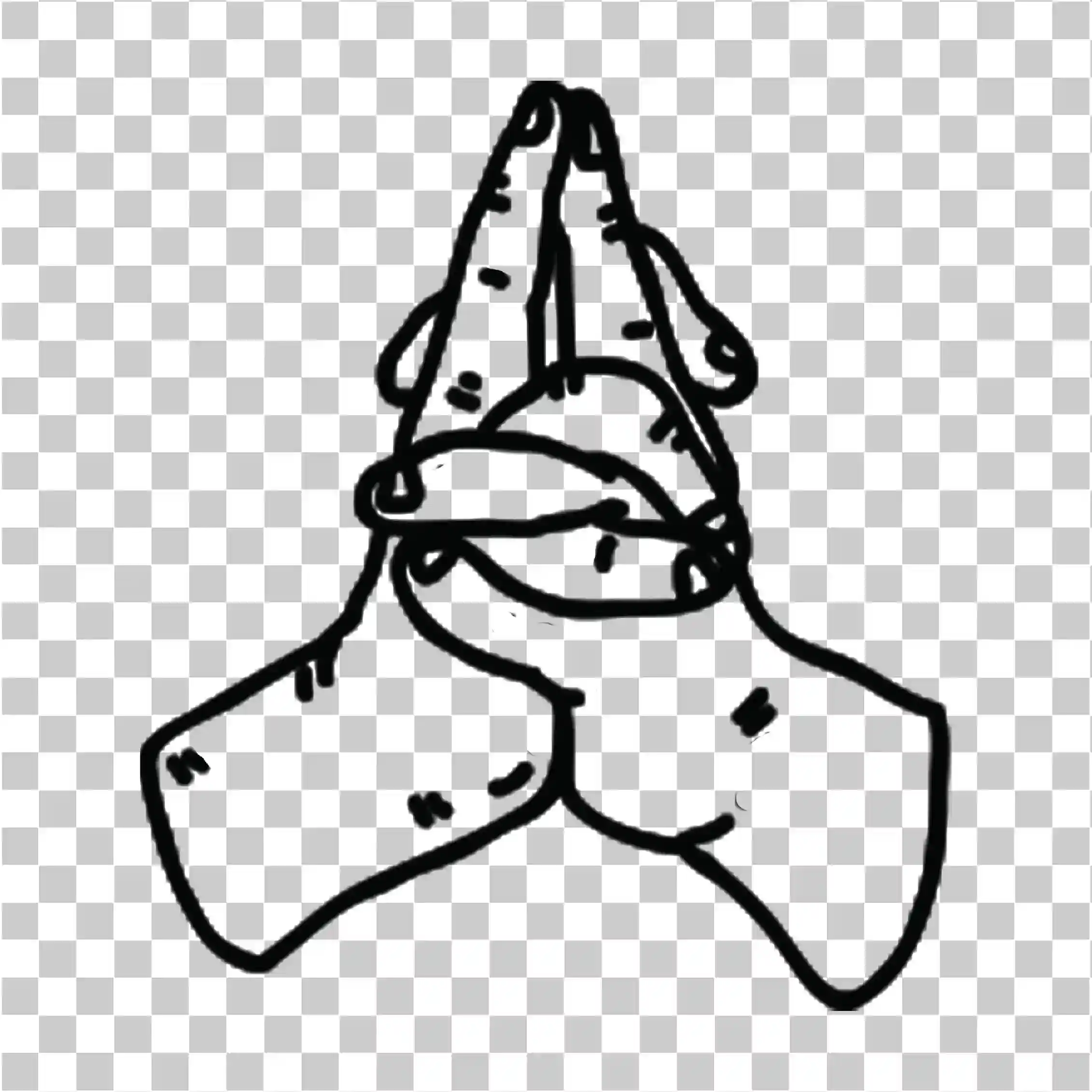 Betende und Namaste-Handgesten-Symbole mit spiritueller Linienkunst, 