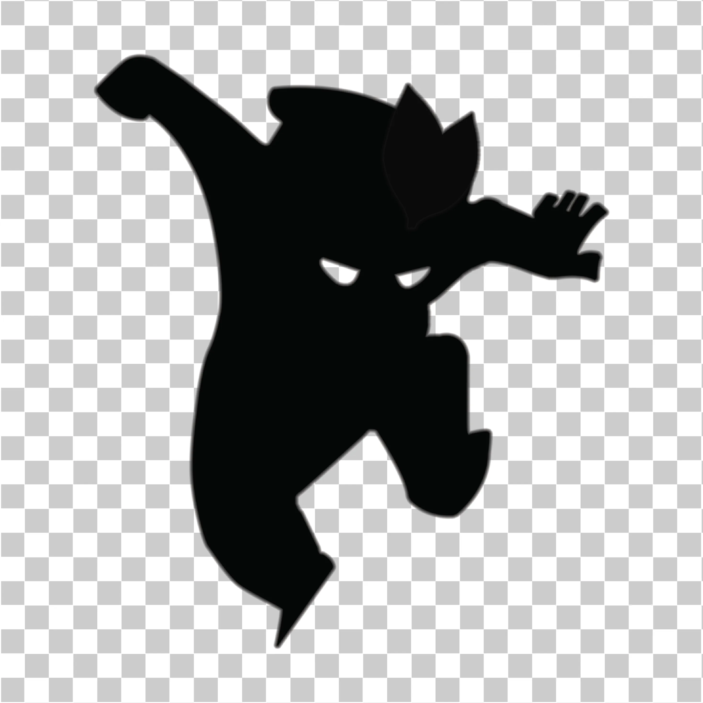 Jumping Ninja Action Silhouette Icon for Games and UI, 
