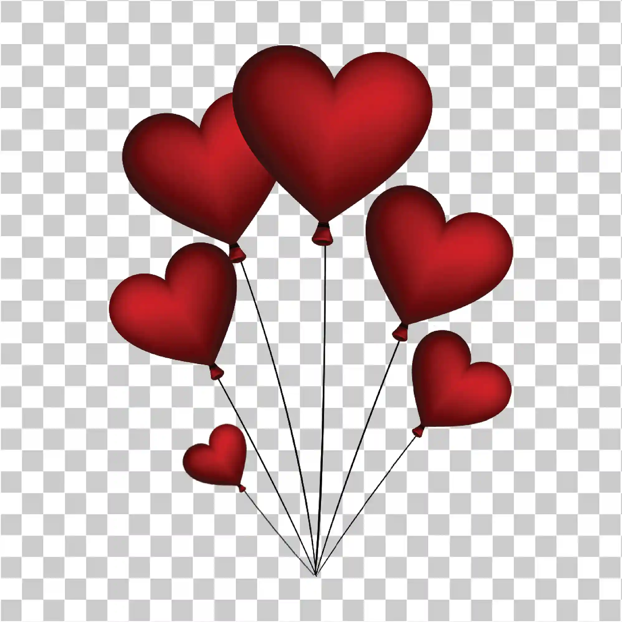 Romantické srdce balón PNG pro lásku & Valentine Dekor, 