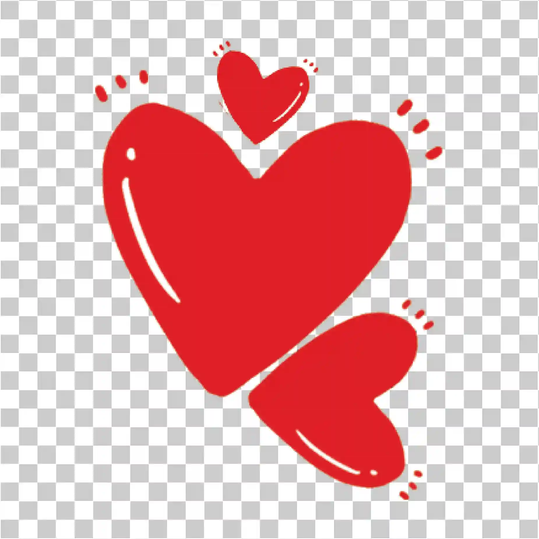 Illustrations PNG romantiques de coeur rouge pour les conceptions d’amour, 