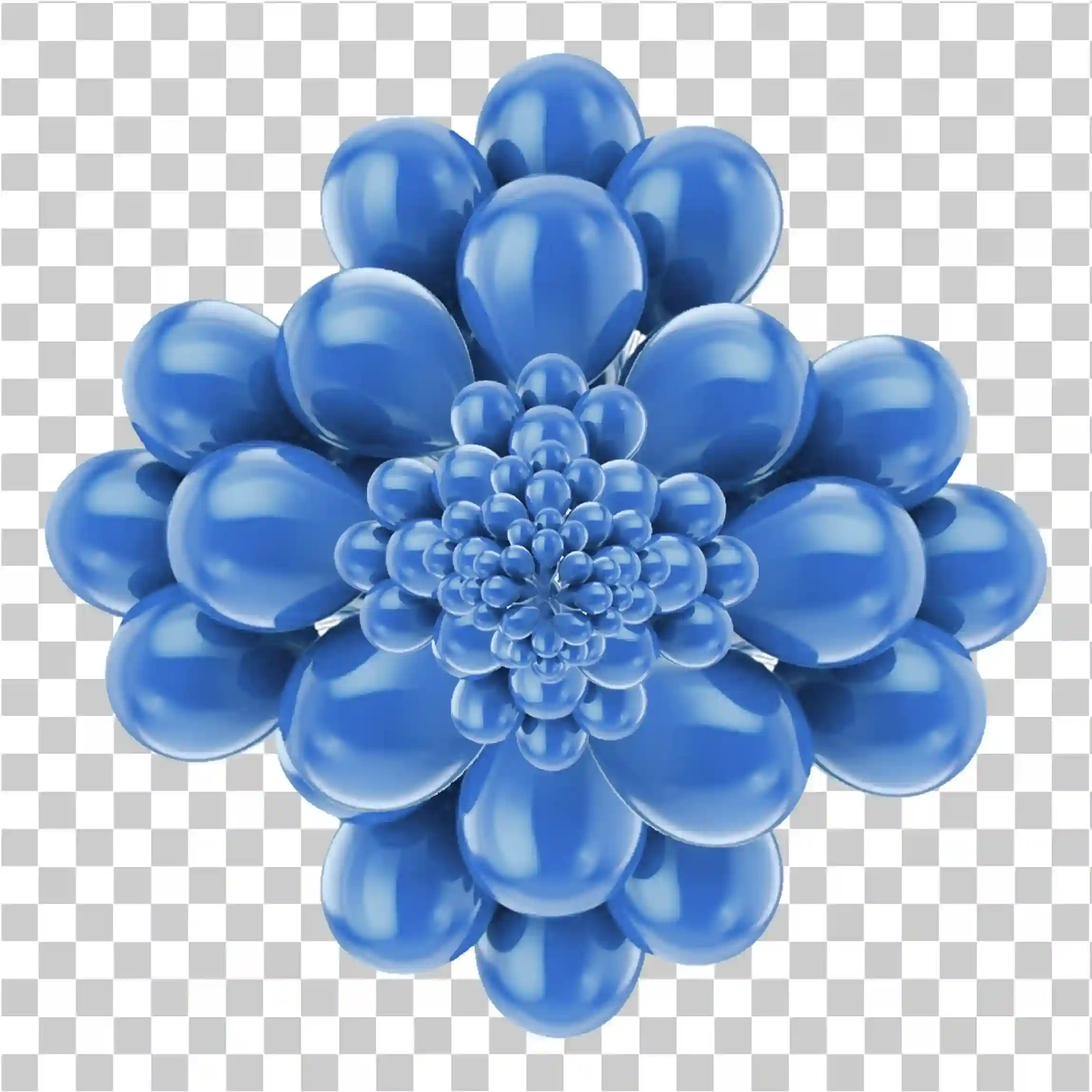 Fiore 3D, Bellissimi fiori, Palloncini di fiori, Fiori blu, Palloncini blu e palloncini png, 