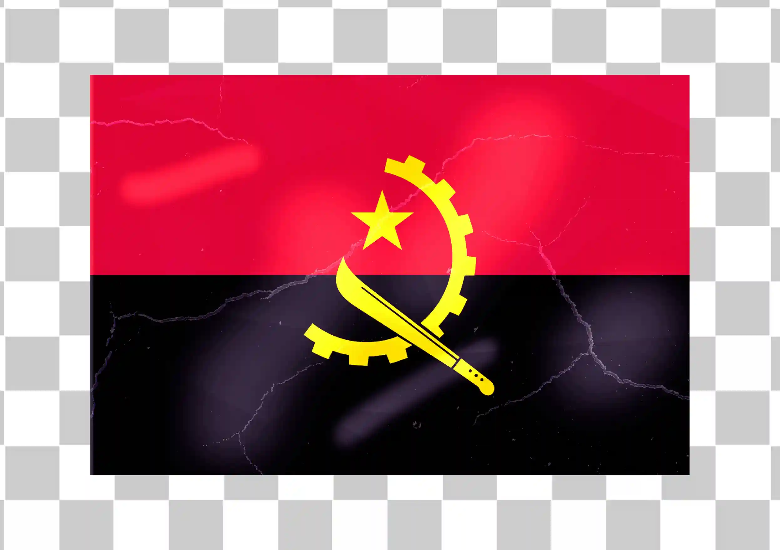 Bandera del diseño de vector de Angola - Waving National Flag Ilustration, Textura de la bandera presidencial imprimible y la bandera presidencial, 