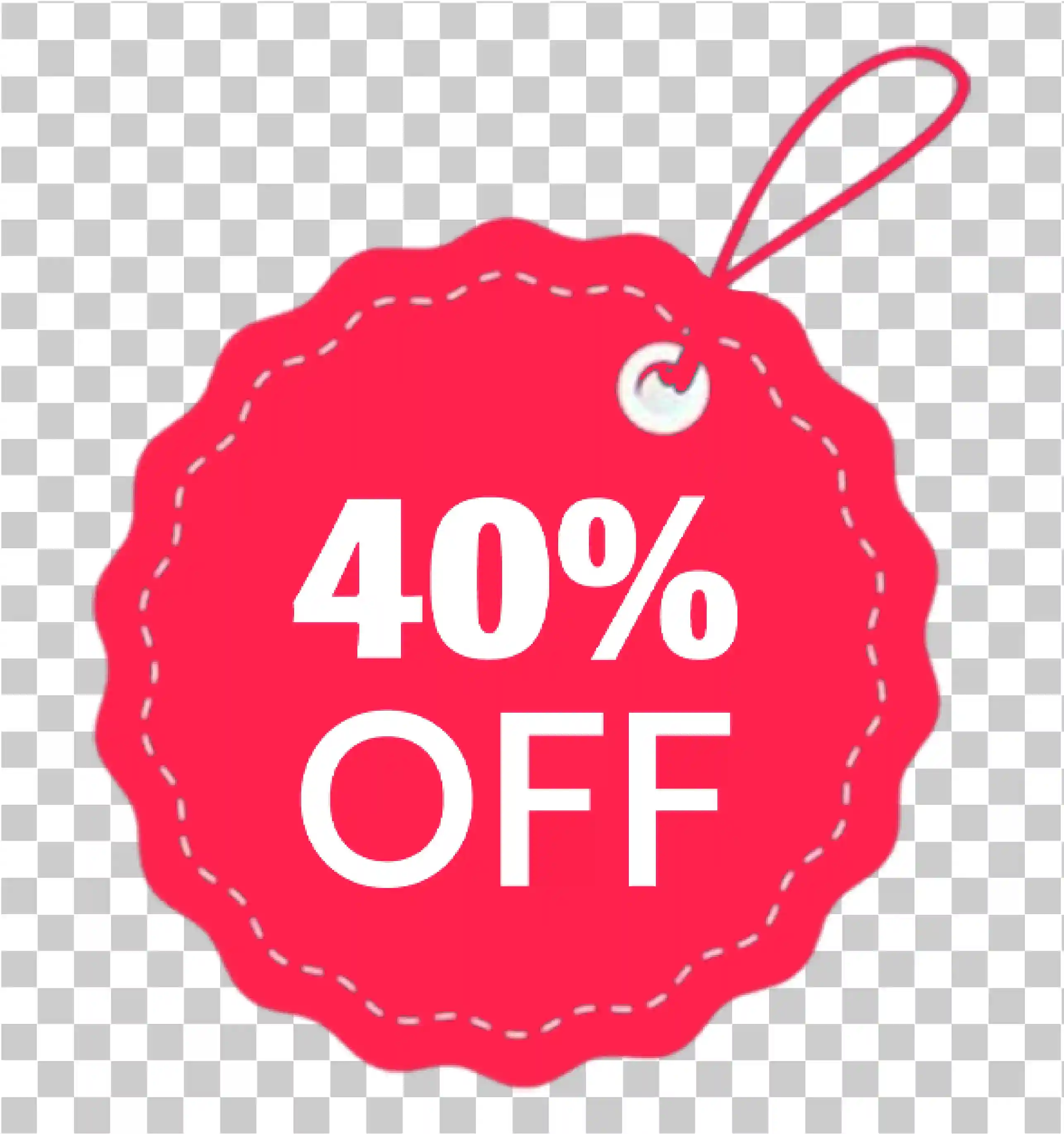 40% reducere la reducere roz, Etichetă de vânzare PNG și procent Off Design Sticker Clipart, 