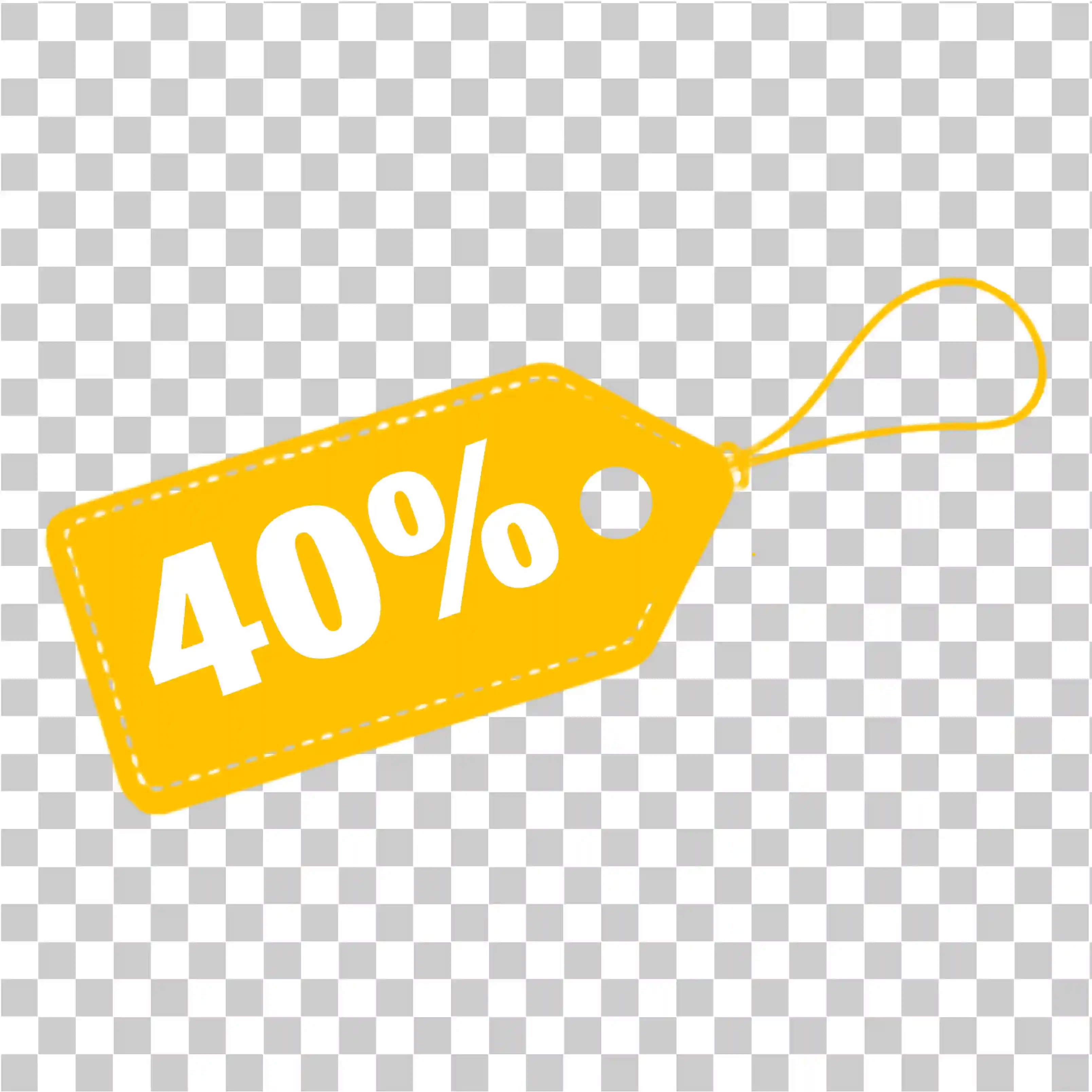 40% korting op gele kortingstag, Uitverkoopaanbieding Label & promotionele winkelclipart, 