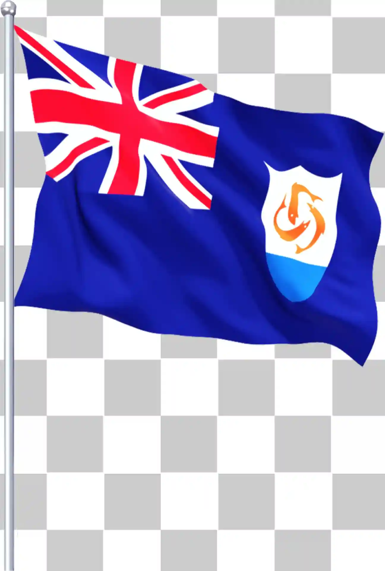 Anguillan lippu, Anguillan delfiinin kansallinen lippu, Lipputanko realistinen maan lippu vektori, Png clipart -suunnittelu, 