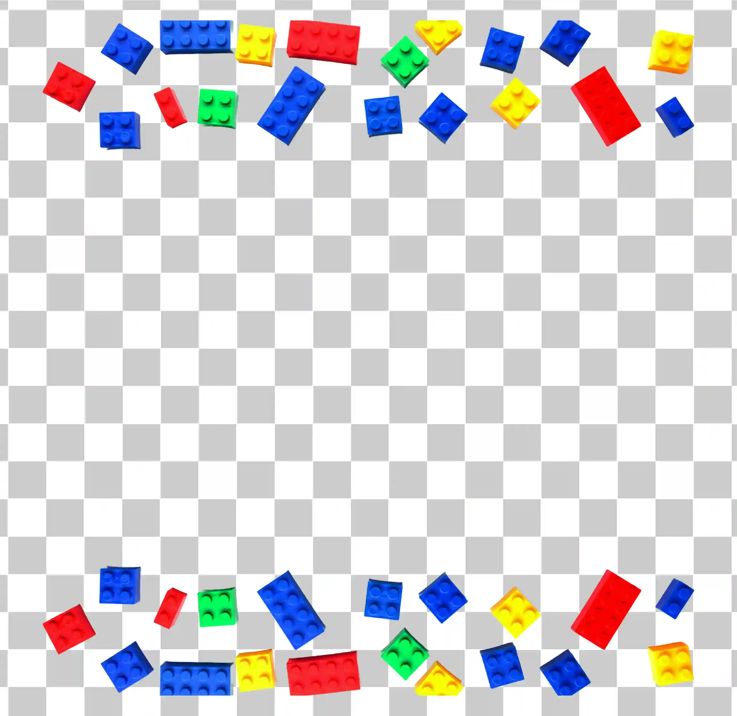 3D LEGO BRICK BORD -suunnittelu, Värikäs muovinen rakennuspalikat sisustus clipart, 