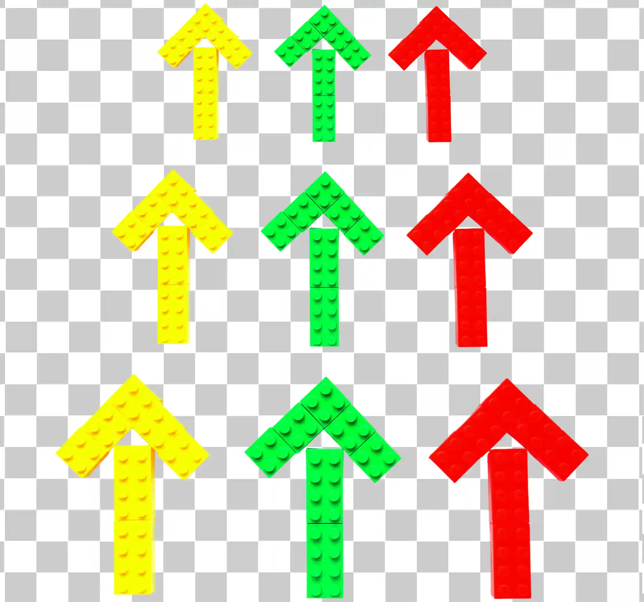 Icoane de săgeată colorate PNG - Red, Verde, Galben, și săgeți de jucării ascendente, 