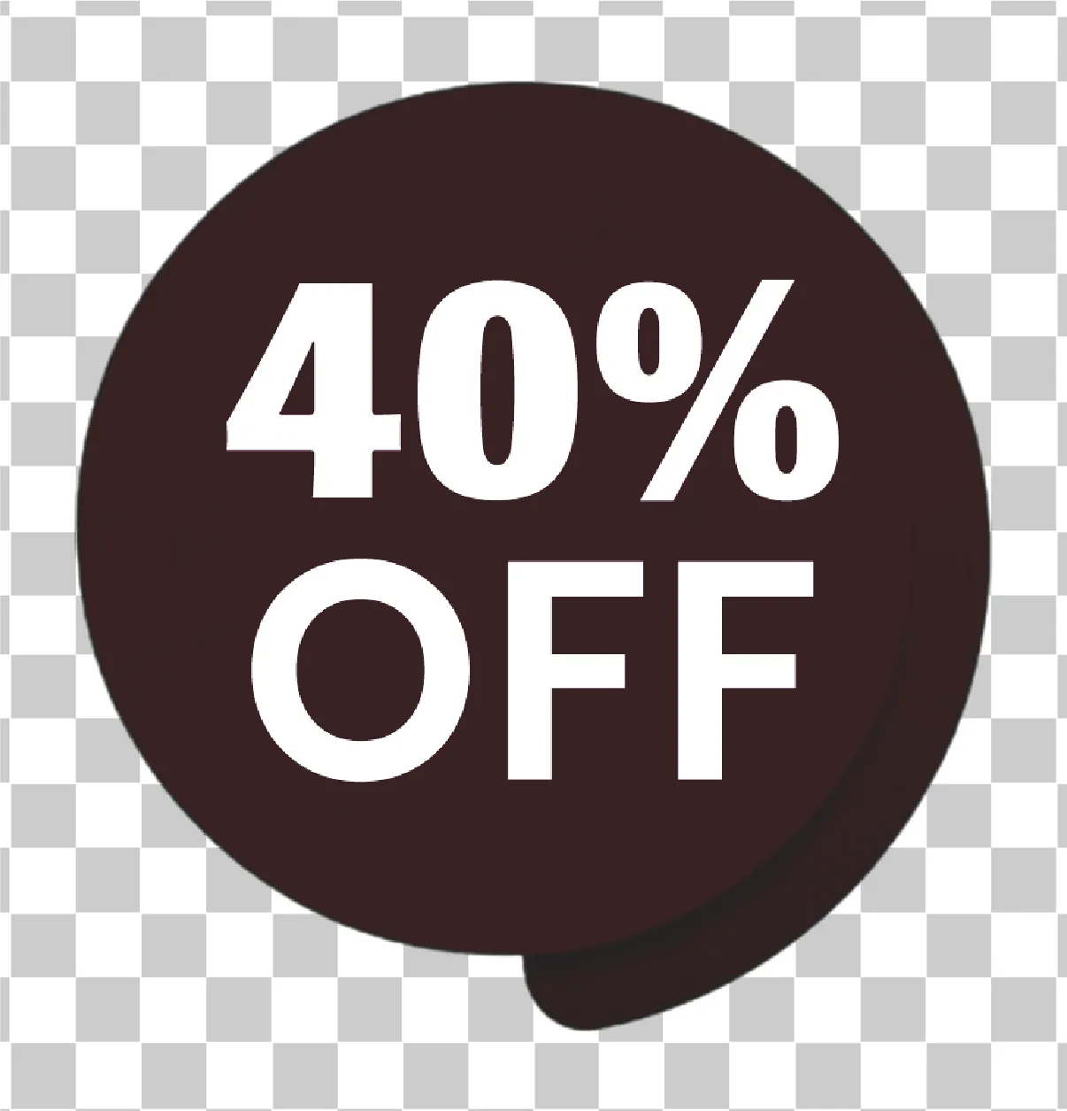 40% Rabatt auf schwarzen Rabattkreis -Tag, Prozentualer Aufkleber- und Verkaufsbanner -Label -Design, 