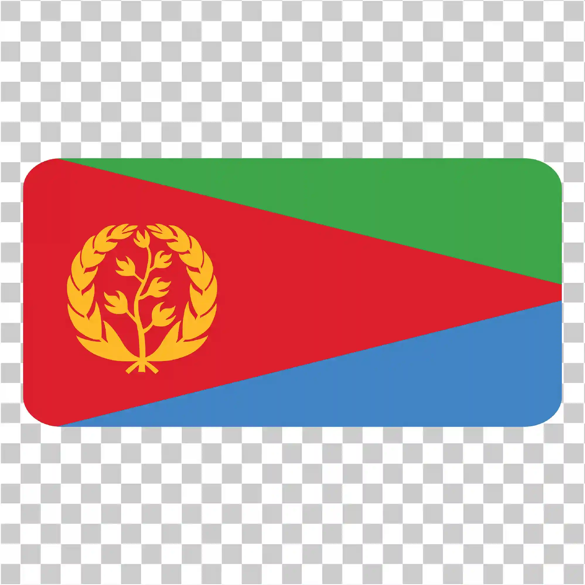 Eritrea Flag PNG, Square Red Green Blue National Symbol Design, 
