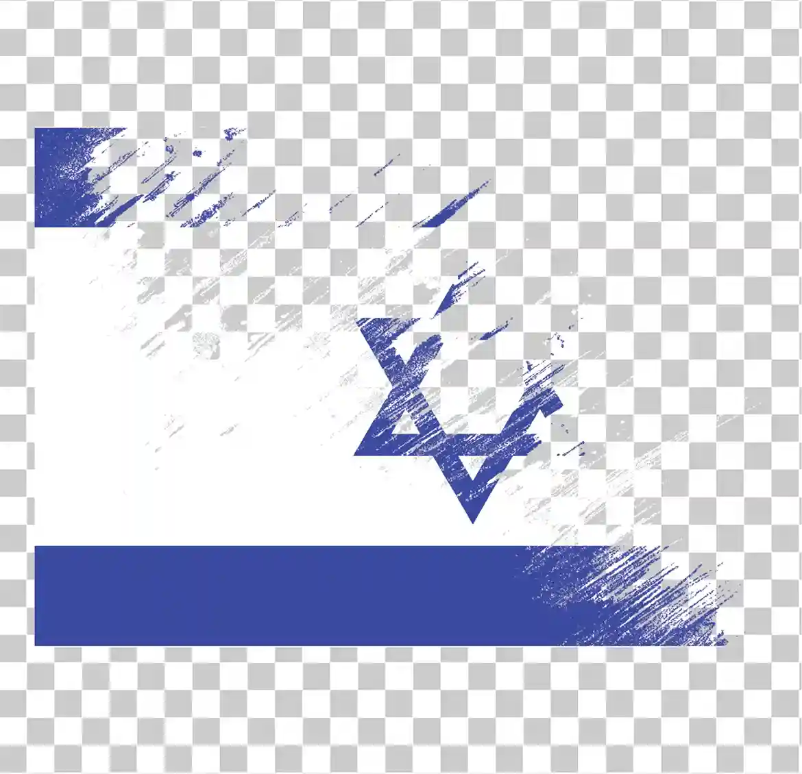 علم إسرائيل, نجم ديفيد, الملمس المرسومة بالجرونج, الأزرق والأبيض, PNG, 