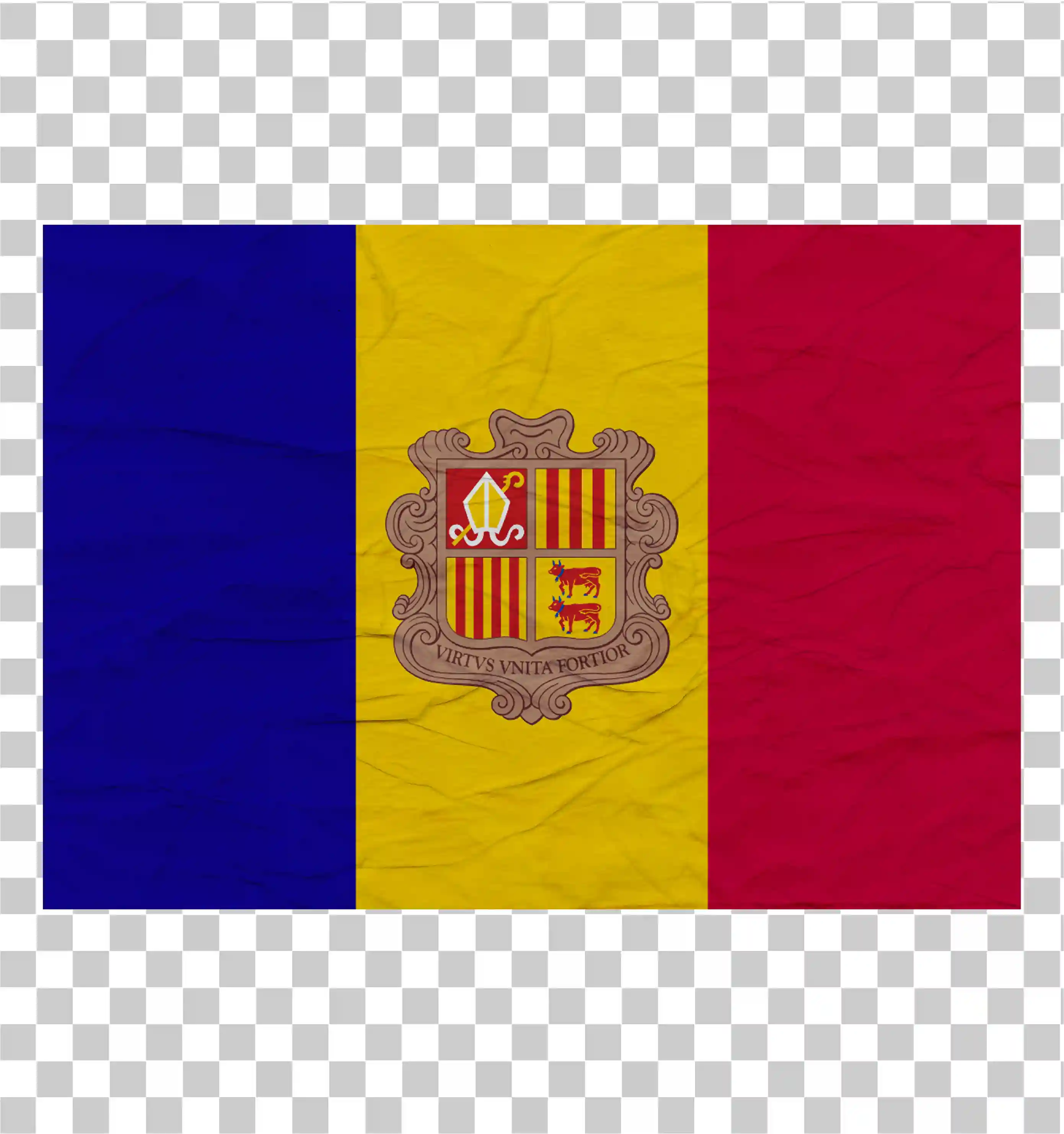 Textura vlajky Andorra, Vlajka Andorry, Realistická národní vlajka PNG, Vektor vlajky země, Šablona designu klipart, 