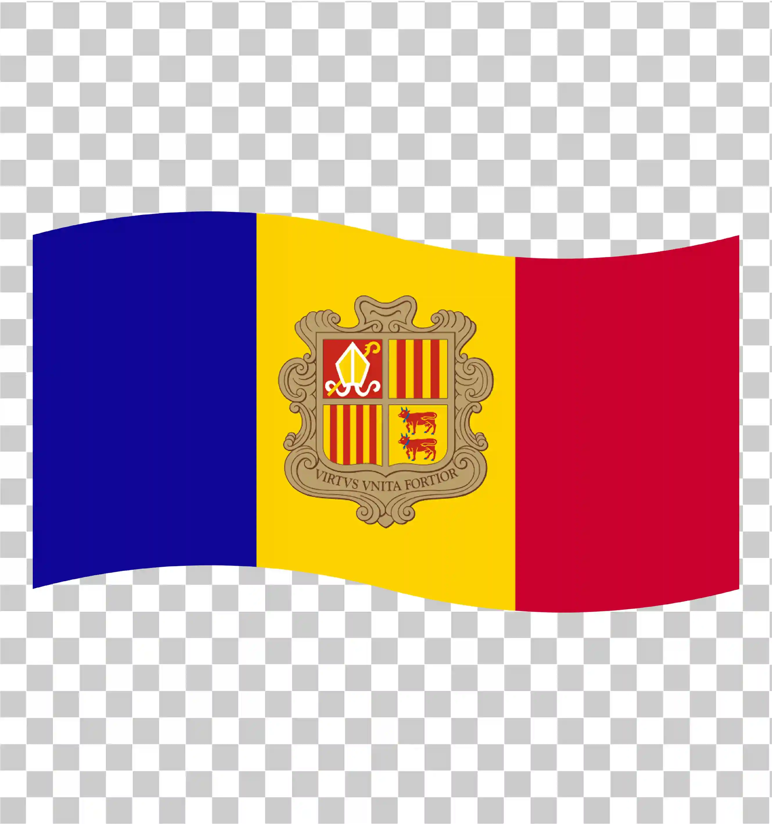 Andorra Flag, Bandeira nacional acenando de Andorra, Vetor de bandeira do país realista, Ilustração Clipart, TEXTURA PNG DE PNG DESIGN, 