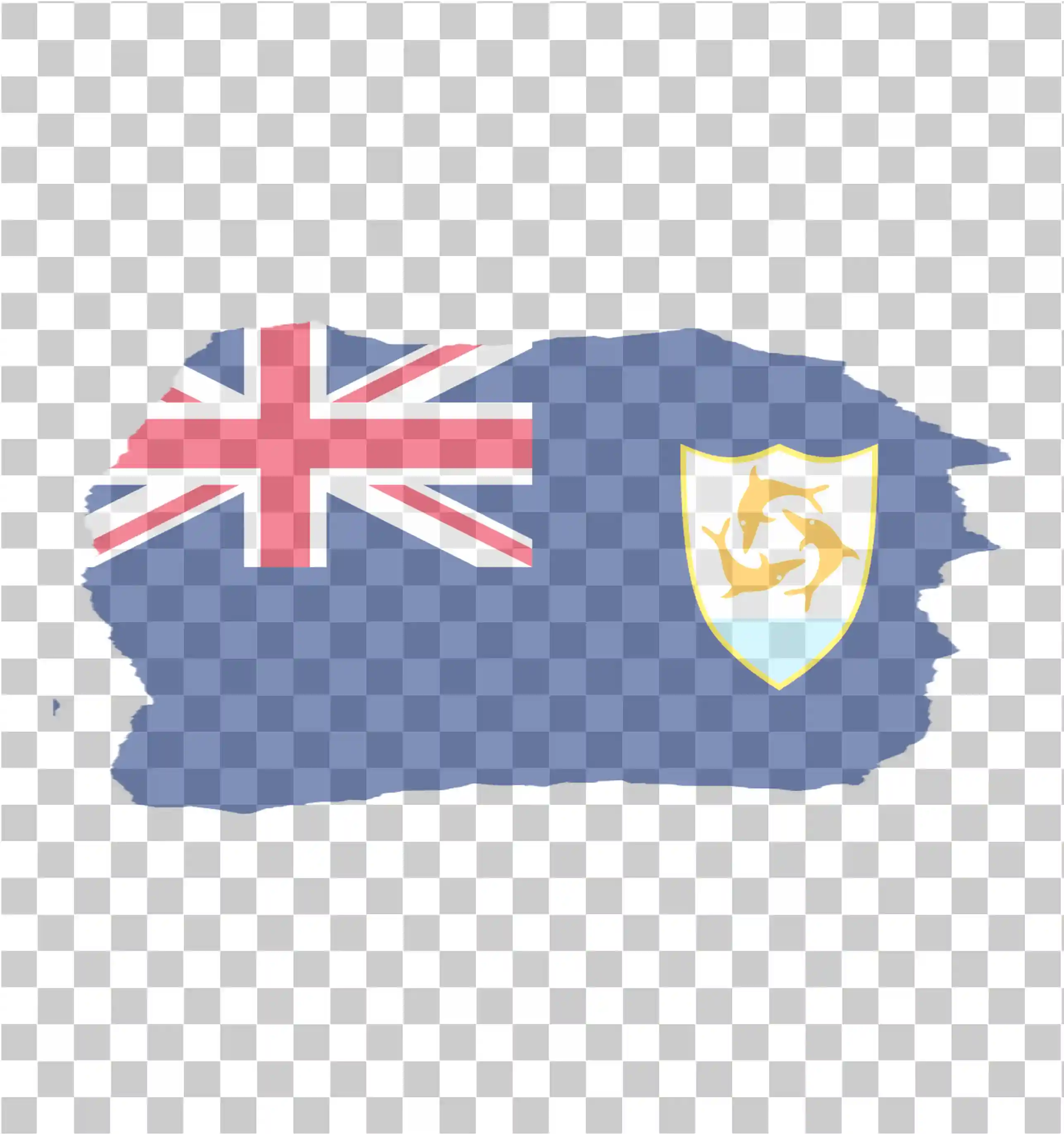 Anguilla Flag, Dolphin National Flag of Anguilla, Realistisk landsflaggvektorutklipp, Vannmerke tekstur png mal, 