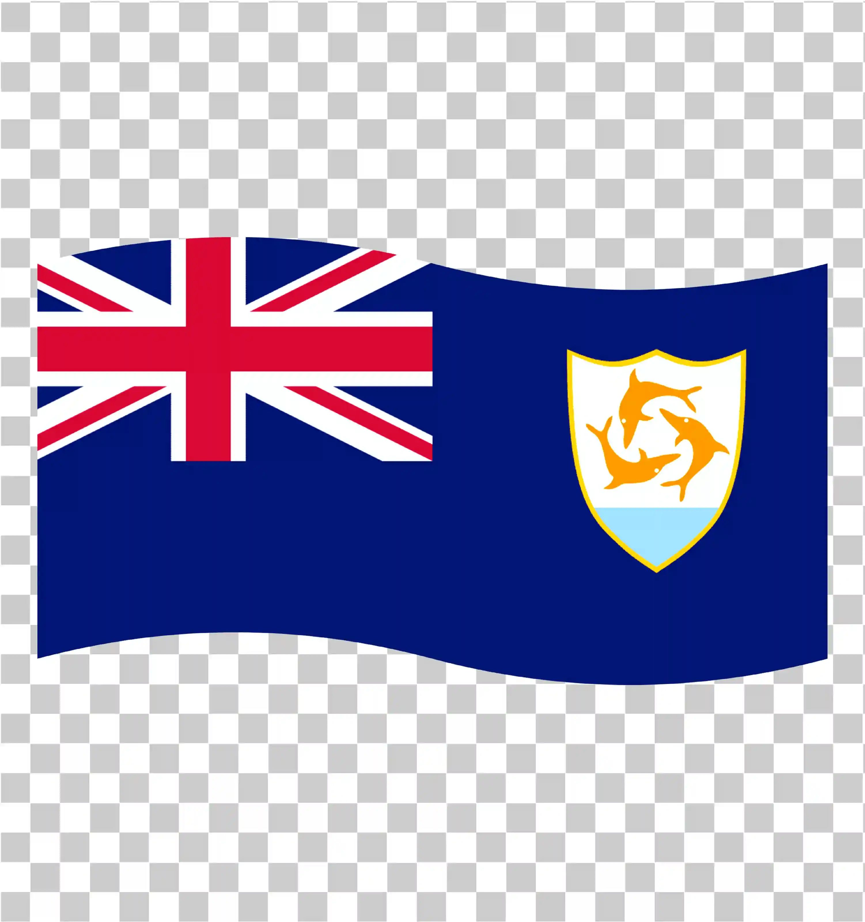 Anguilla bayrağı, Anguilla Ulusal Bayrağı Sallamak, Dolphin Flag Vector Clipart, Ülke bayrağı tasarımı png şablonu, 