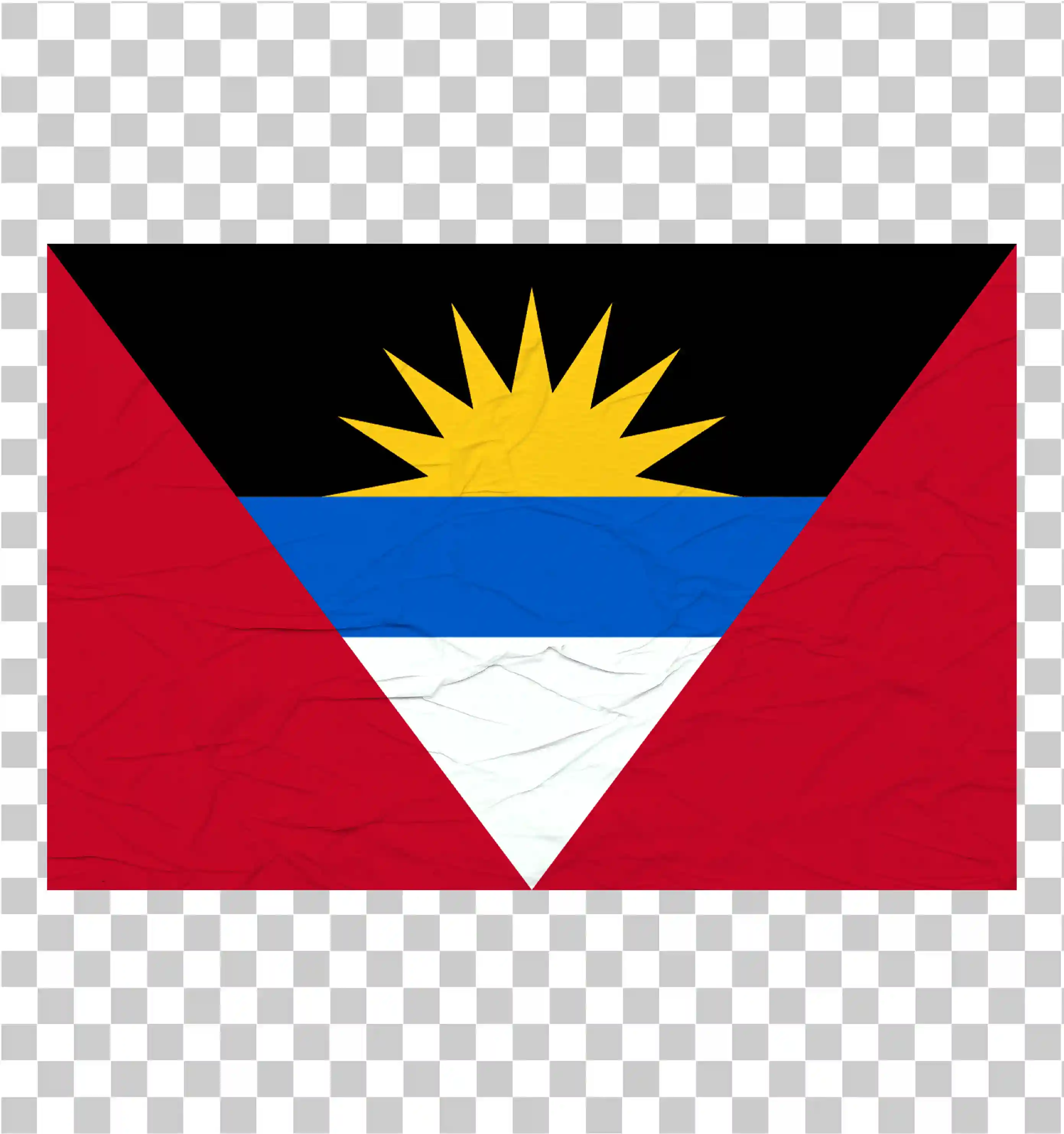 Antigua e Barbuda Flag Icon Vector - Waving National Band Clipart, Illustrazione e trama della bandiera di campagna stampabile, 