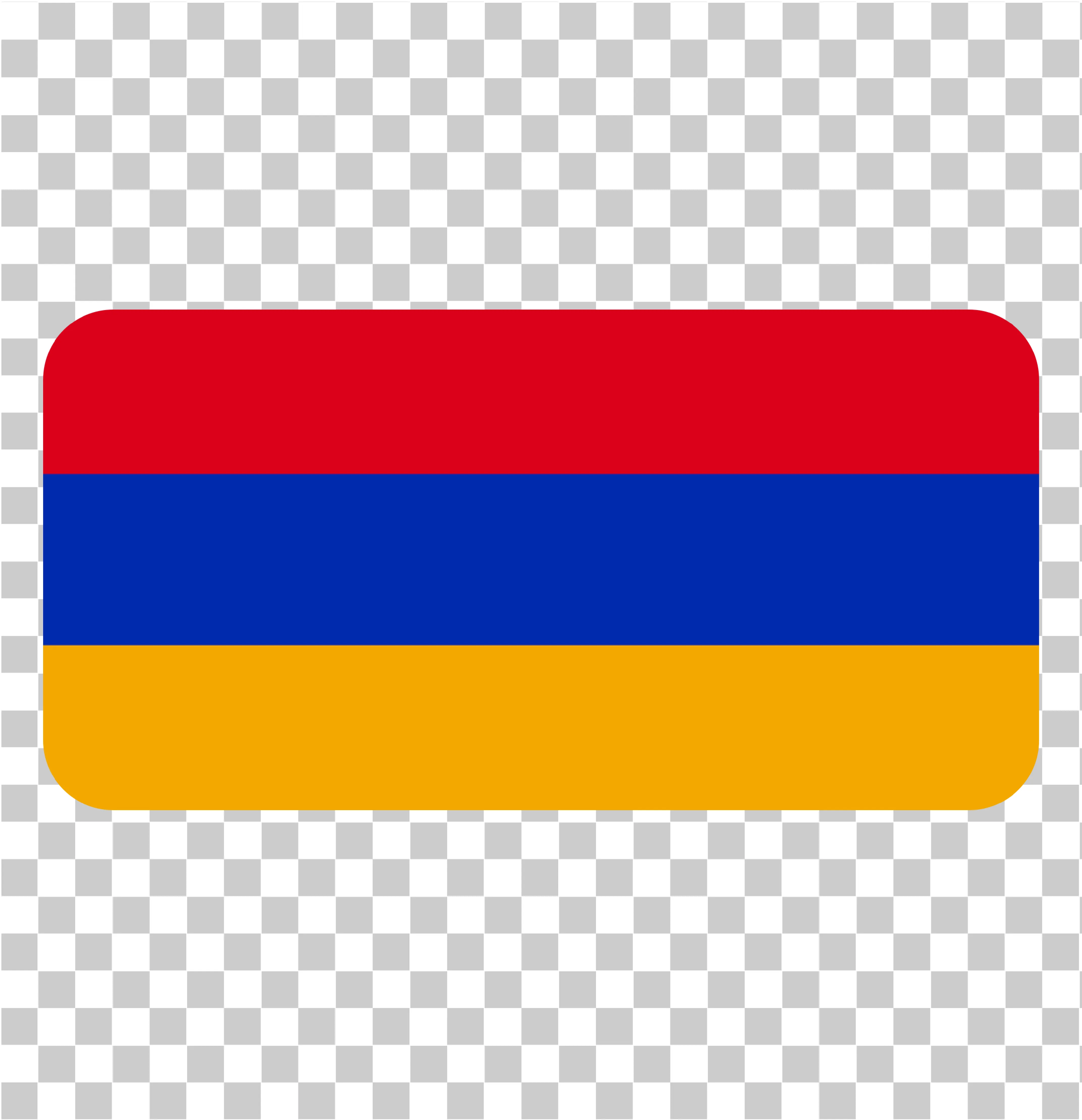 Armenia flaggvektor - malt tekstur, Nasjonalt flagg i avrundet firkantet design, 