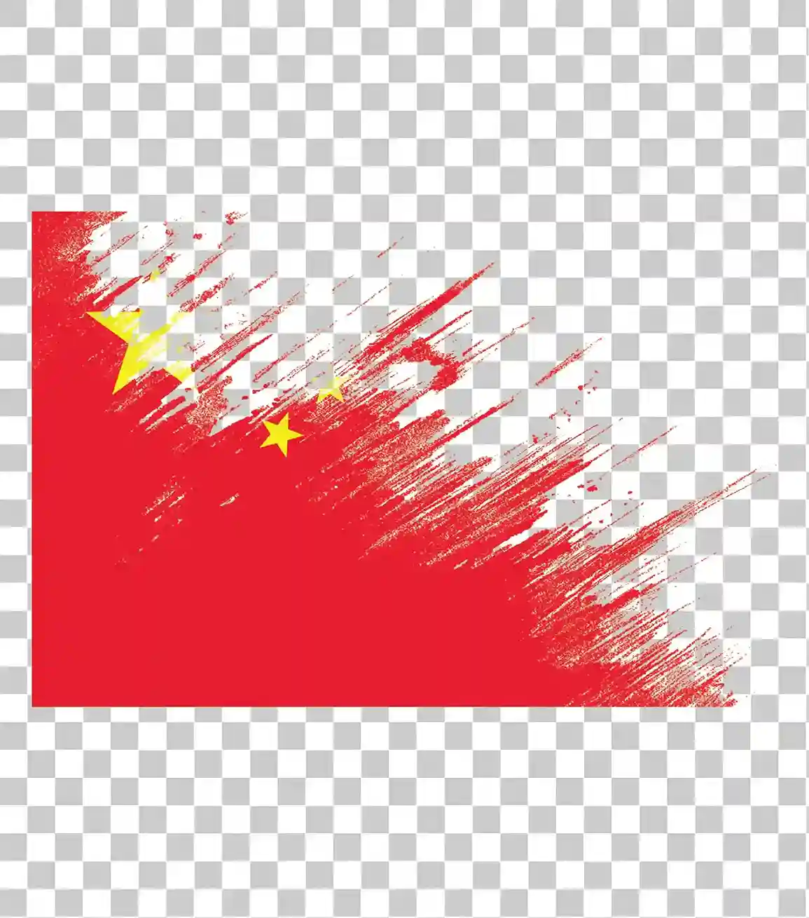 Grunge chinesische Flagge, Png, Rot und Gelb, China Flagge, Sterne, Rissig, Gemaltes Textur, Vektor, Illustration, Nationalflagge, Chinesische Flagge, Flagge von China, Realistisch, Design, 
