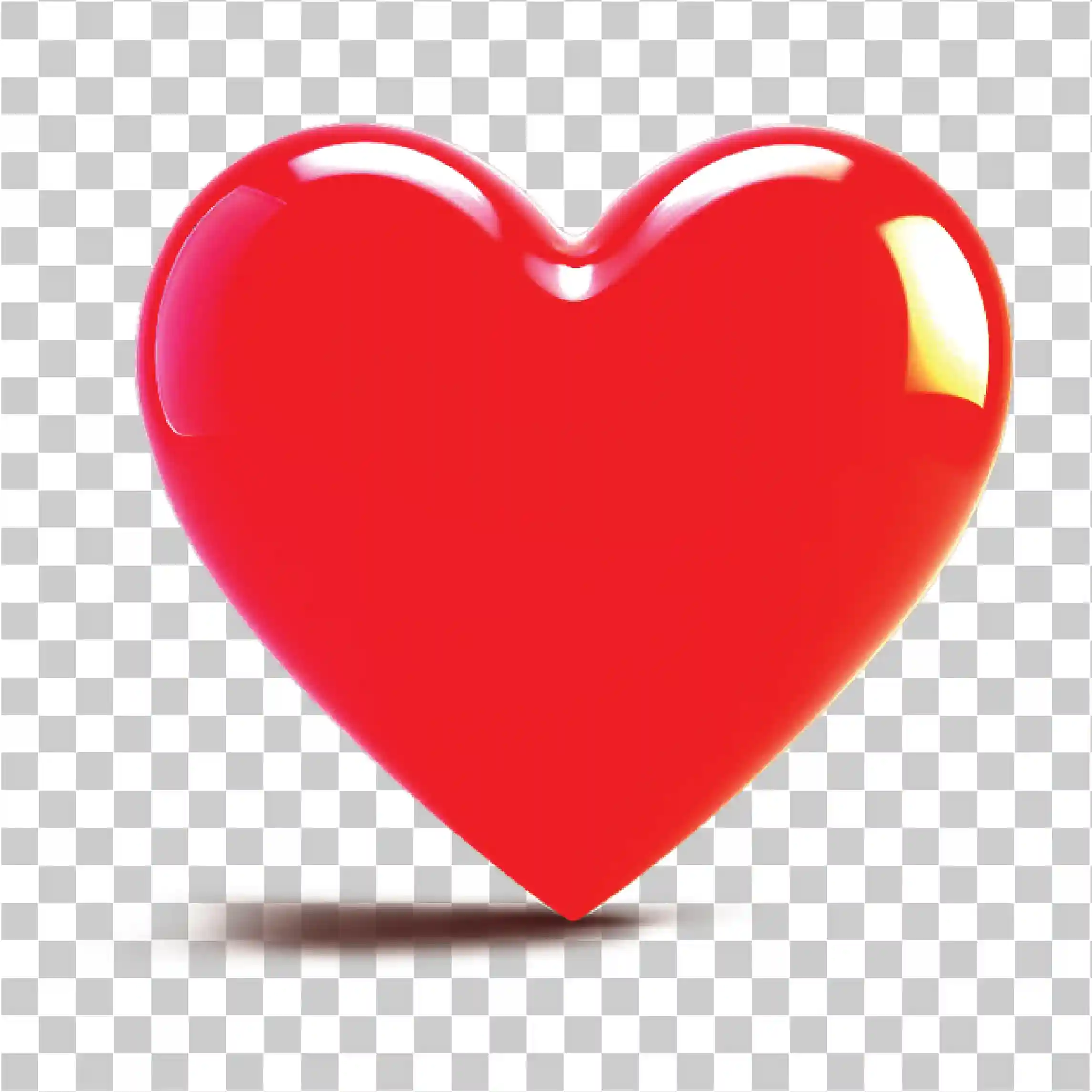 PNG Hati Merah 3D, Ikon Cinta Romantis & Desain Valentine Mengkilap, 