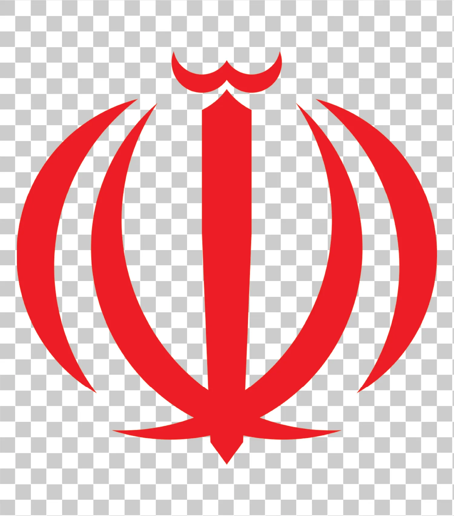 3D Iran Emblem and Coat of Arms PNG - Islamisk Republik Symbol, Allah Logo, Røde Farsi Icon, Gennemsigtig vektorillustration, 