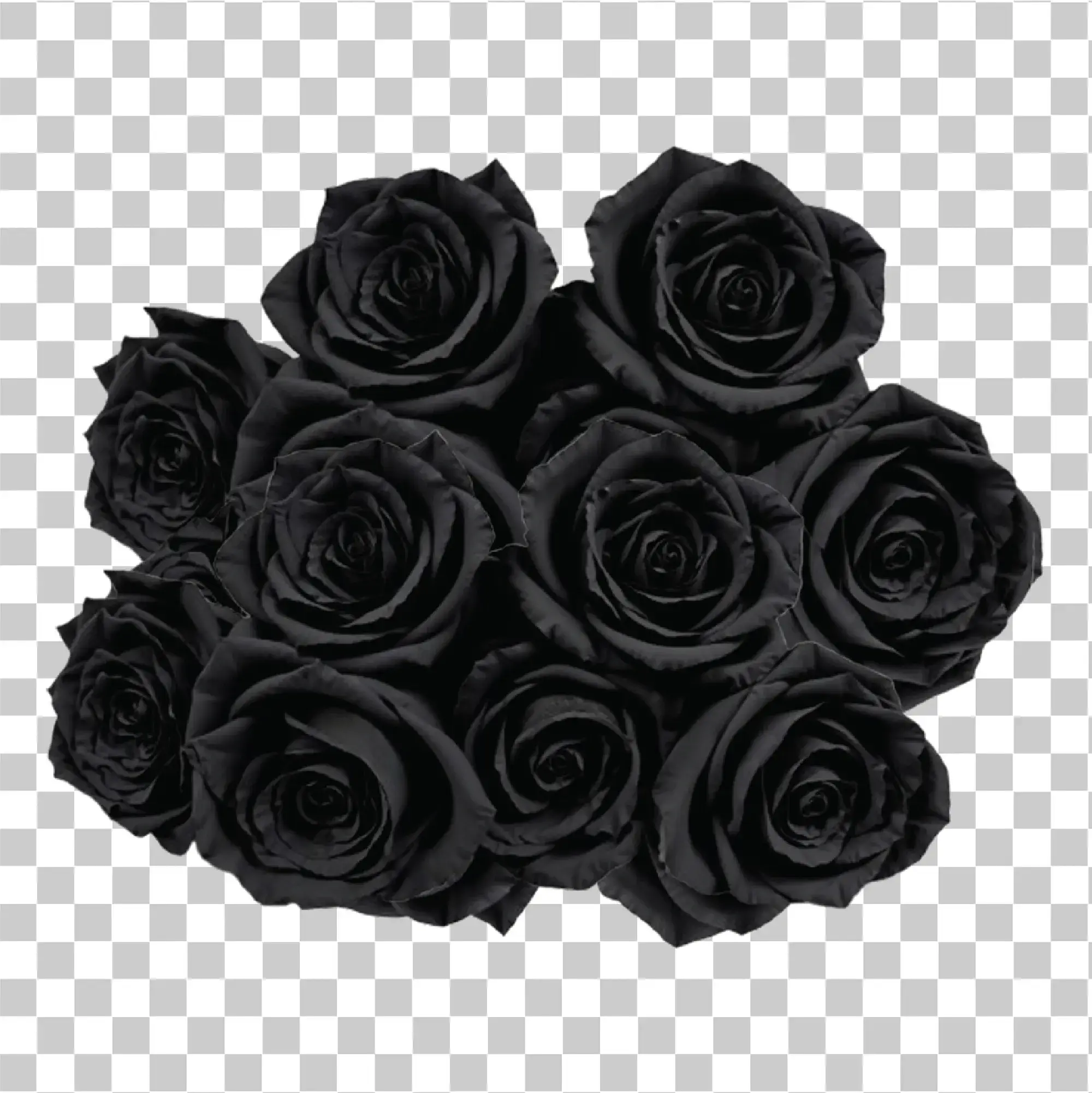 Schwarze Rose Symbolik, Elegante schwarze Rosenstrauß & Gartenblumen -Ästhetik PNG, 