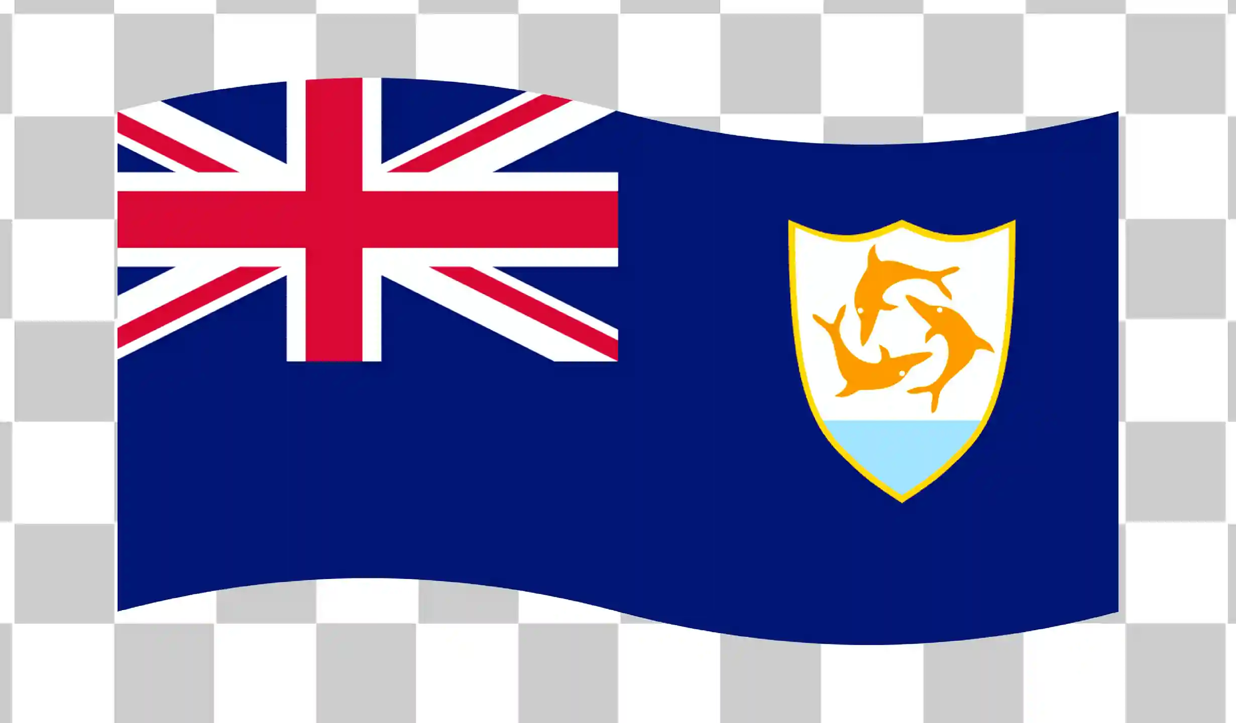 Anguilla -Flagge, Nationalflagge von Anguilla wehle, Delphin -Flag -Vektor Clipart, PNG -Vorlage für Landflaggendesign, 