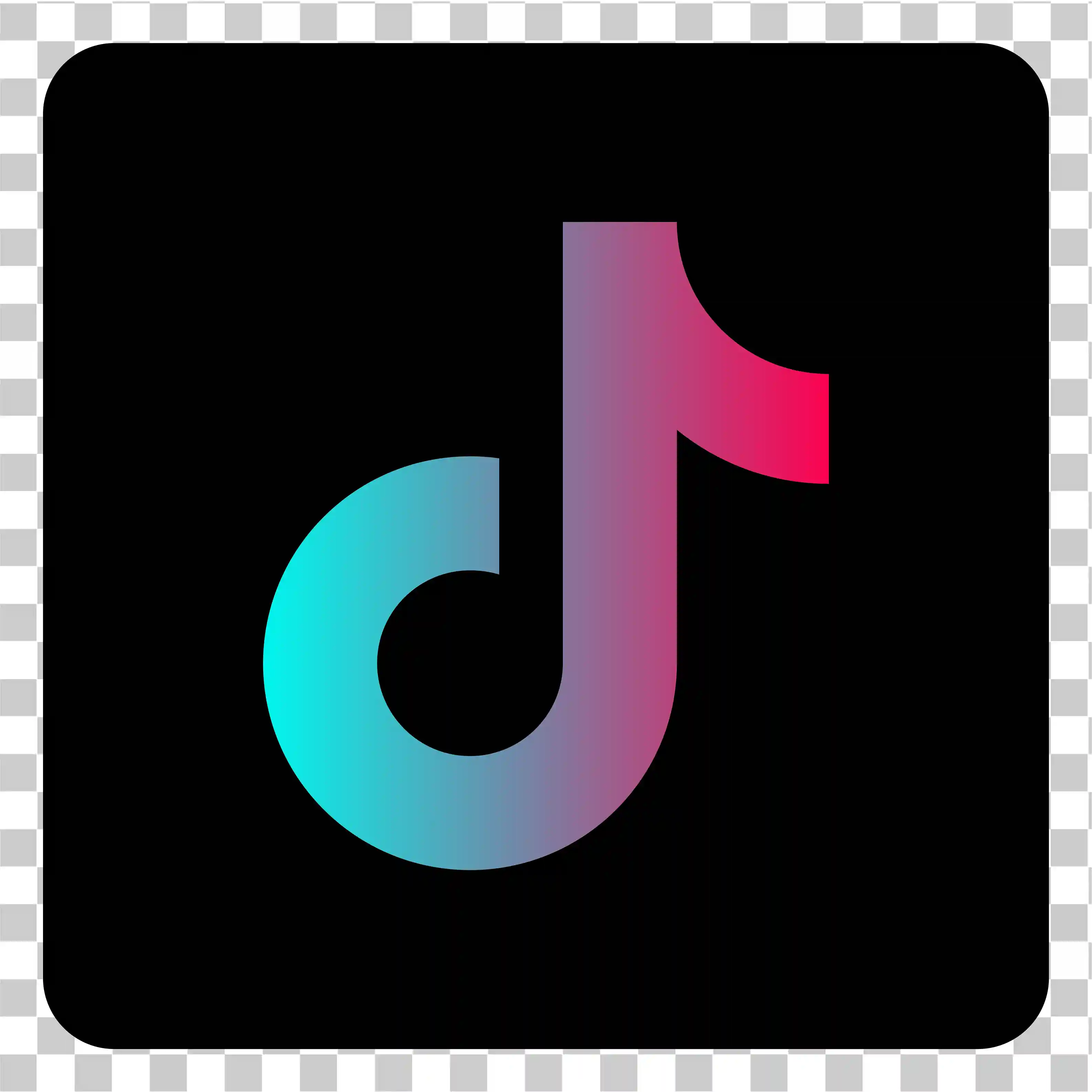 TIKTOK LOGO PNG, Icona tiktok, Black Tiktok Logo, Logo gradiente, Square Tiktok Logo, Download vettoriale di sfondo nero, 