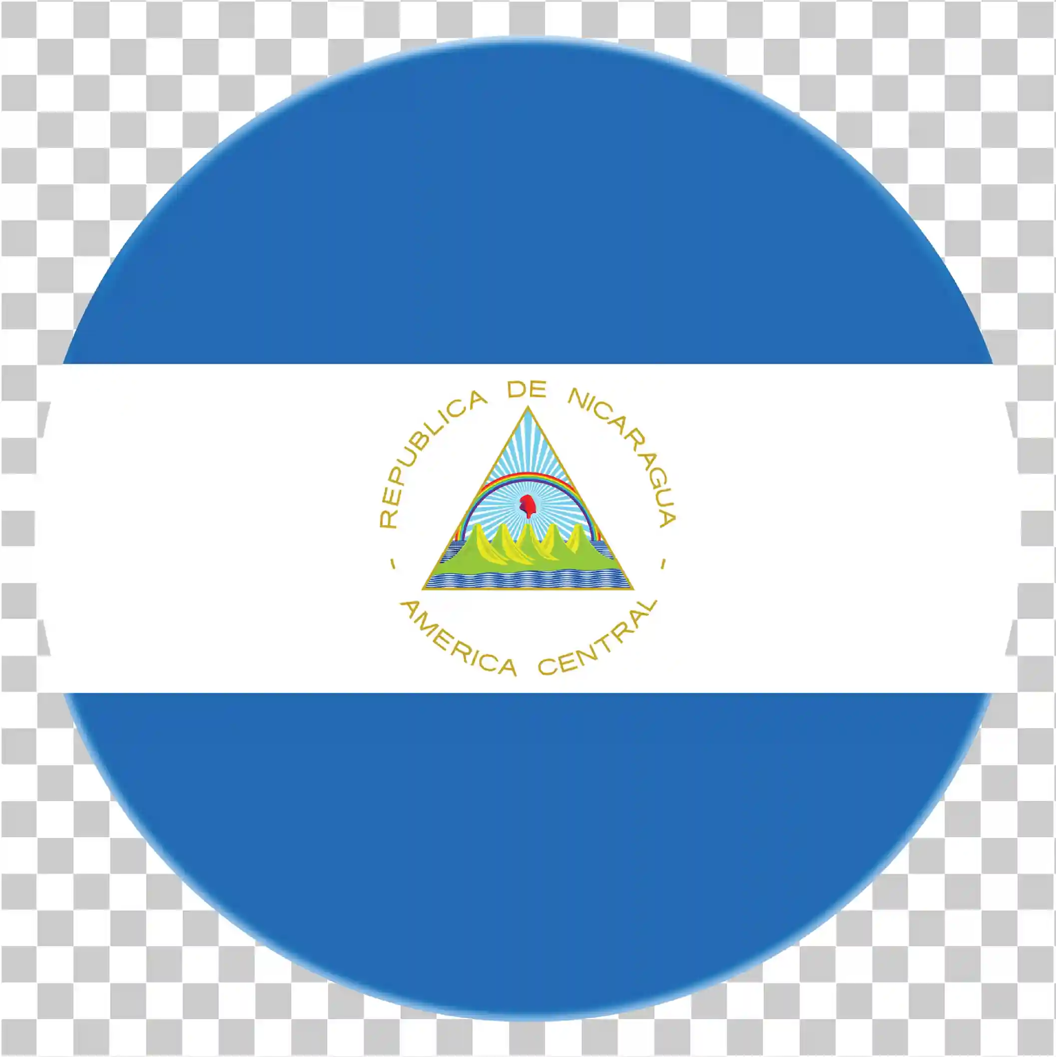尼加拉瓜圆形标志PNG, 尼加拉瓜共和国国旗偶像, 国家旗向量图像下载, 