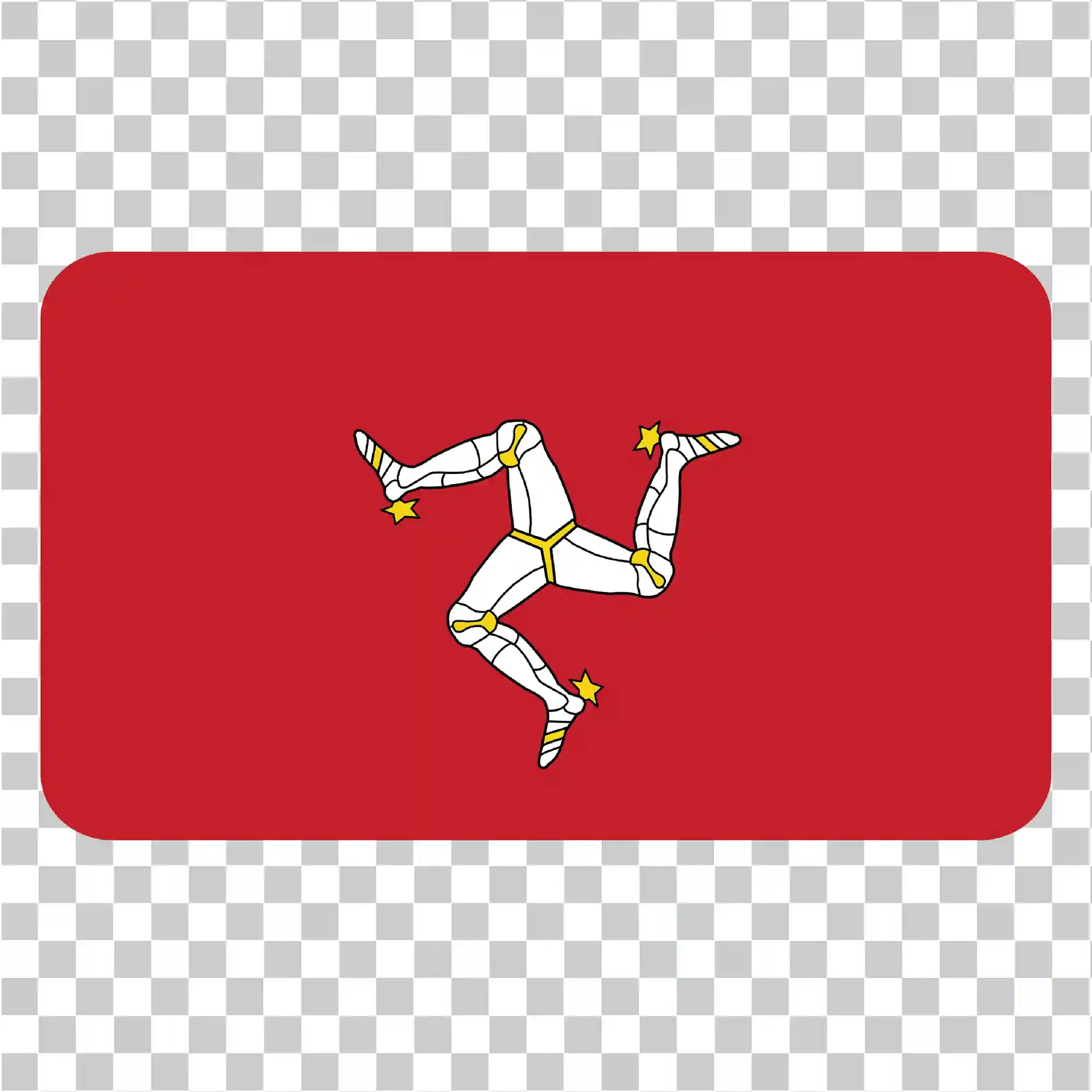 Flag dell'Isola di Man, Flag dell'isola quadrata png, Bandiera con tre gambe, Icona vettoriale, Simbolo dell'isola, 