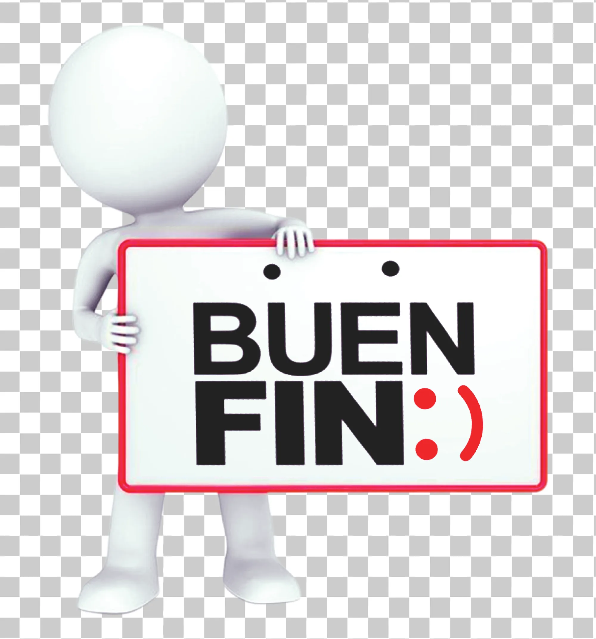 Phim hoạt hình Buen Fin Logo màu trắng - Nhãn khuyến mại Ngày mua sắm Mexico cho El Buen Fin giảm giá, 