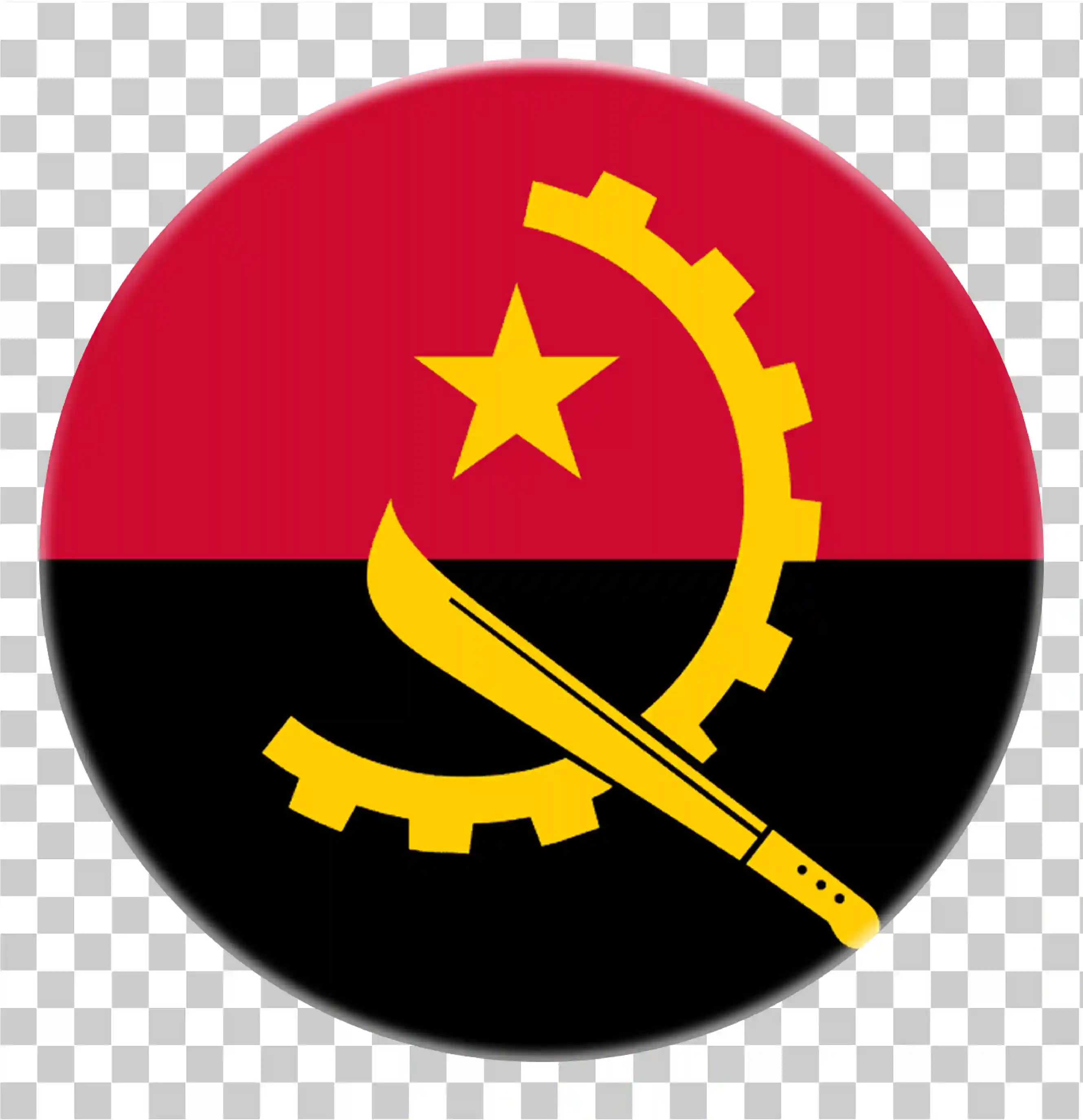 Flaga koła, Flaga Angoli, Ikona flagi Angolów, Angola Vector ilustracja, Tekstura flagi, Ikona Angoli, Symbol flagi, 