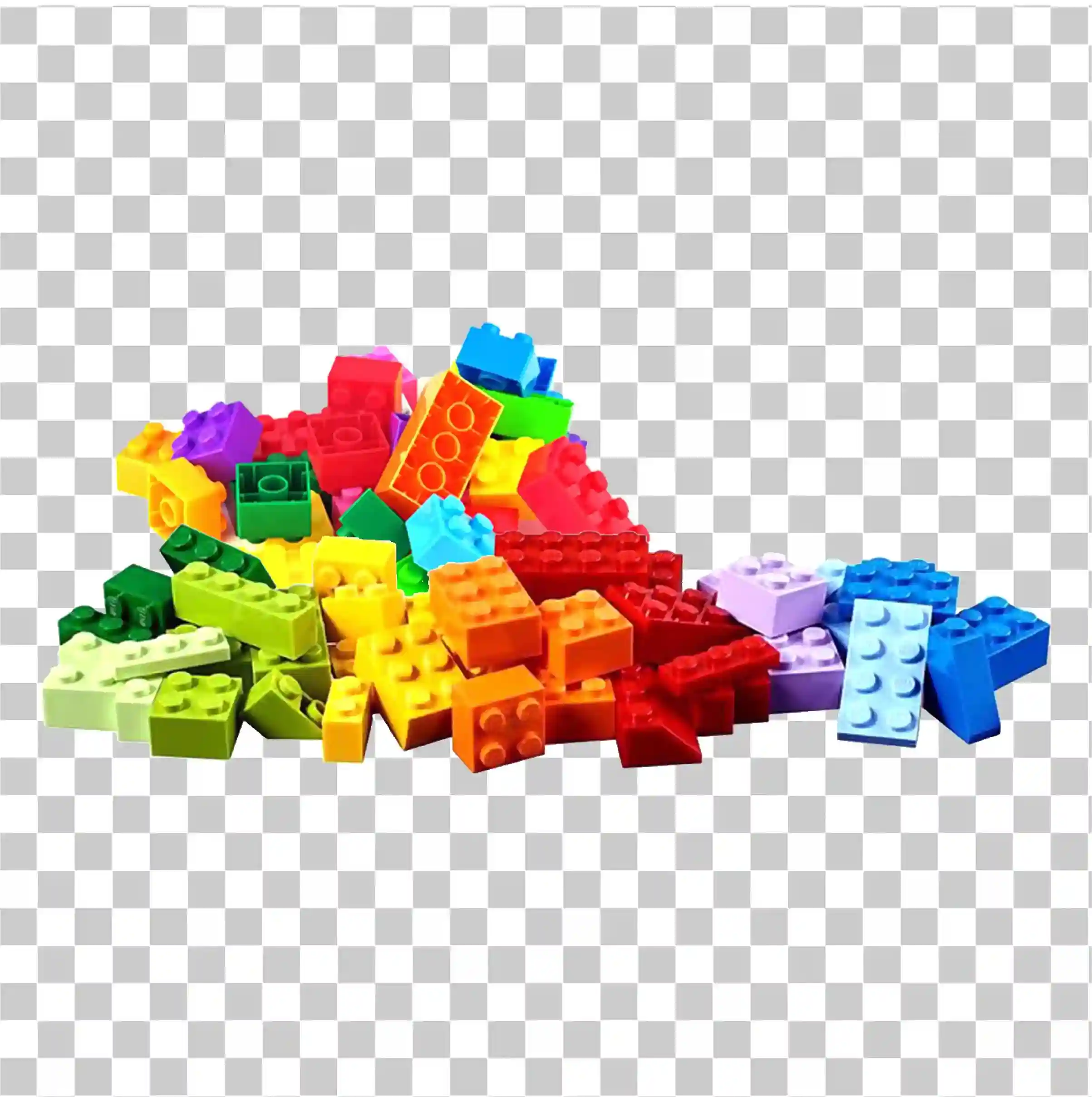 Färgglada Lego Bricks PNG - Leksaksbyggnadsblock för småbarn och barn, 