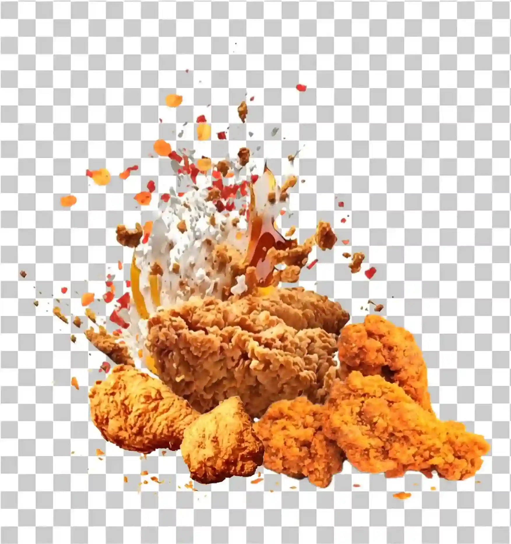 Chrupiący smażony kurczak, Pakora, Nuggets i popcorn kurczak png, 