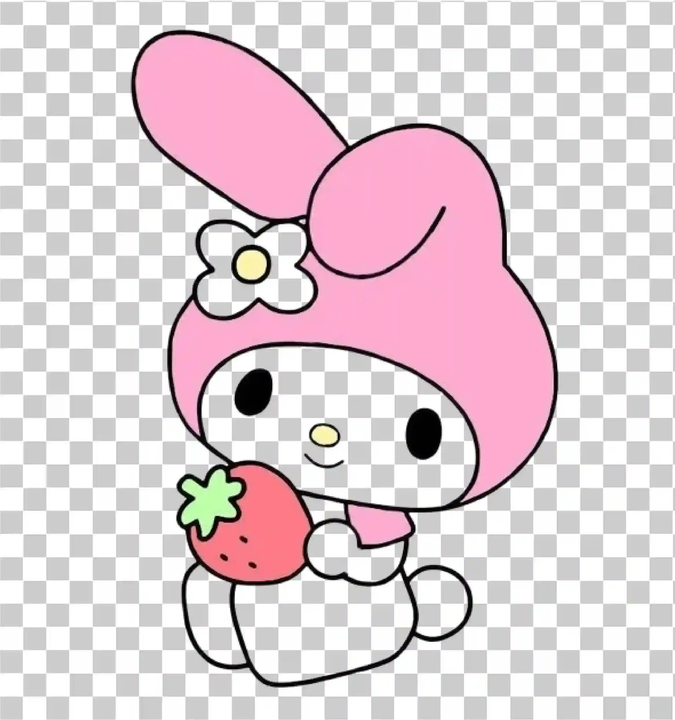 Bunny mignon png, Lapin png, Ma mélodie et Kuromi, Animal mignon png, rose, 