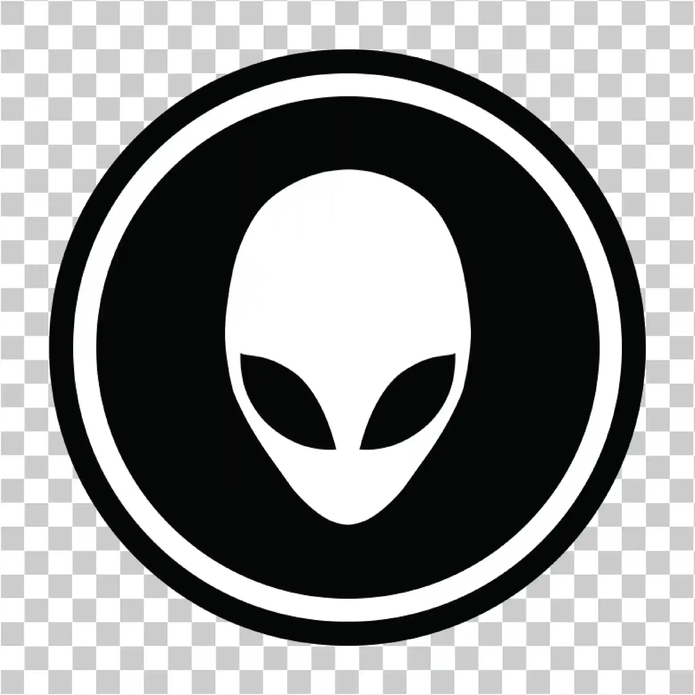 Alien Logo, UFO Icon & Sci-Fi Space Symbol for Cosmic Design