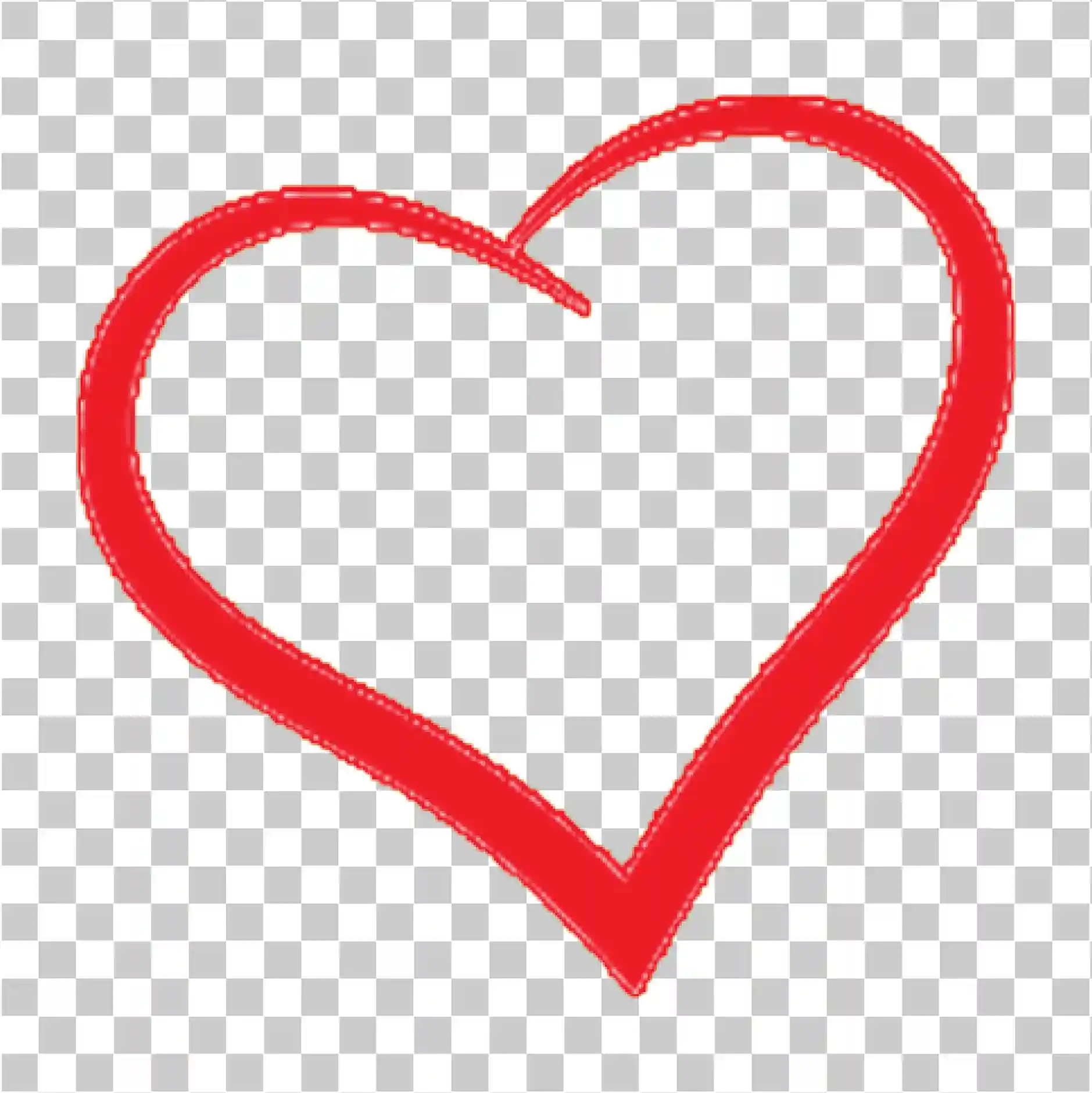Red Heart Outline, Transparent Heart Clipart & Vector Design, 