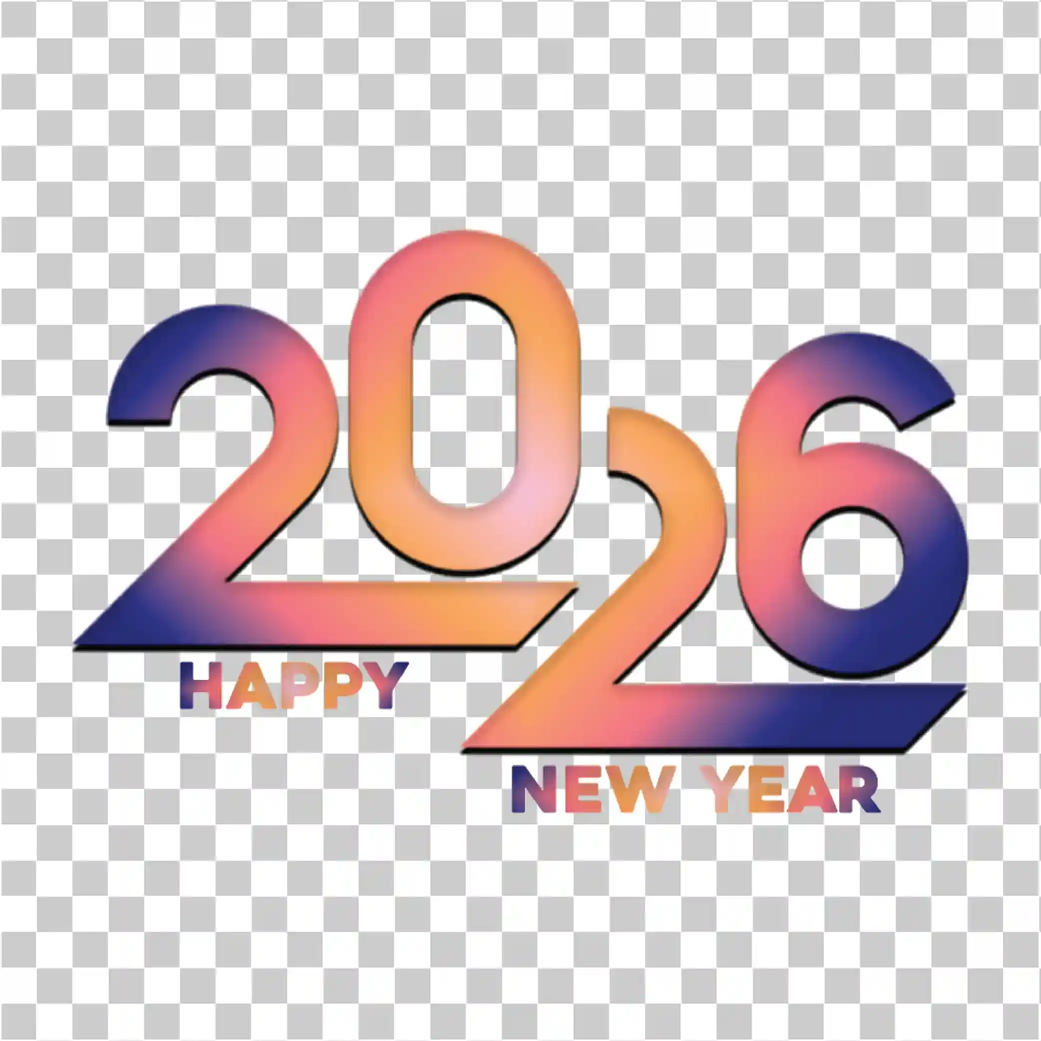 Chúc mừng năm mới 2026 Thiết kế biểu ngữ đồ họa PNG, 