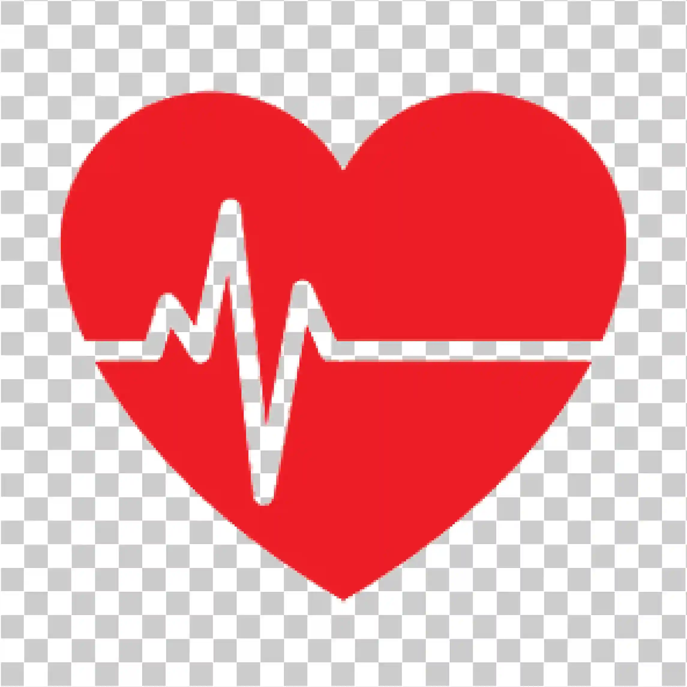 Heartbeat Line PNG, Medical Heart Logo & Cardiology Health Icon, 