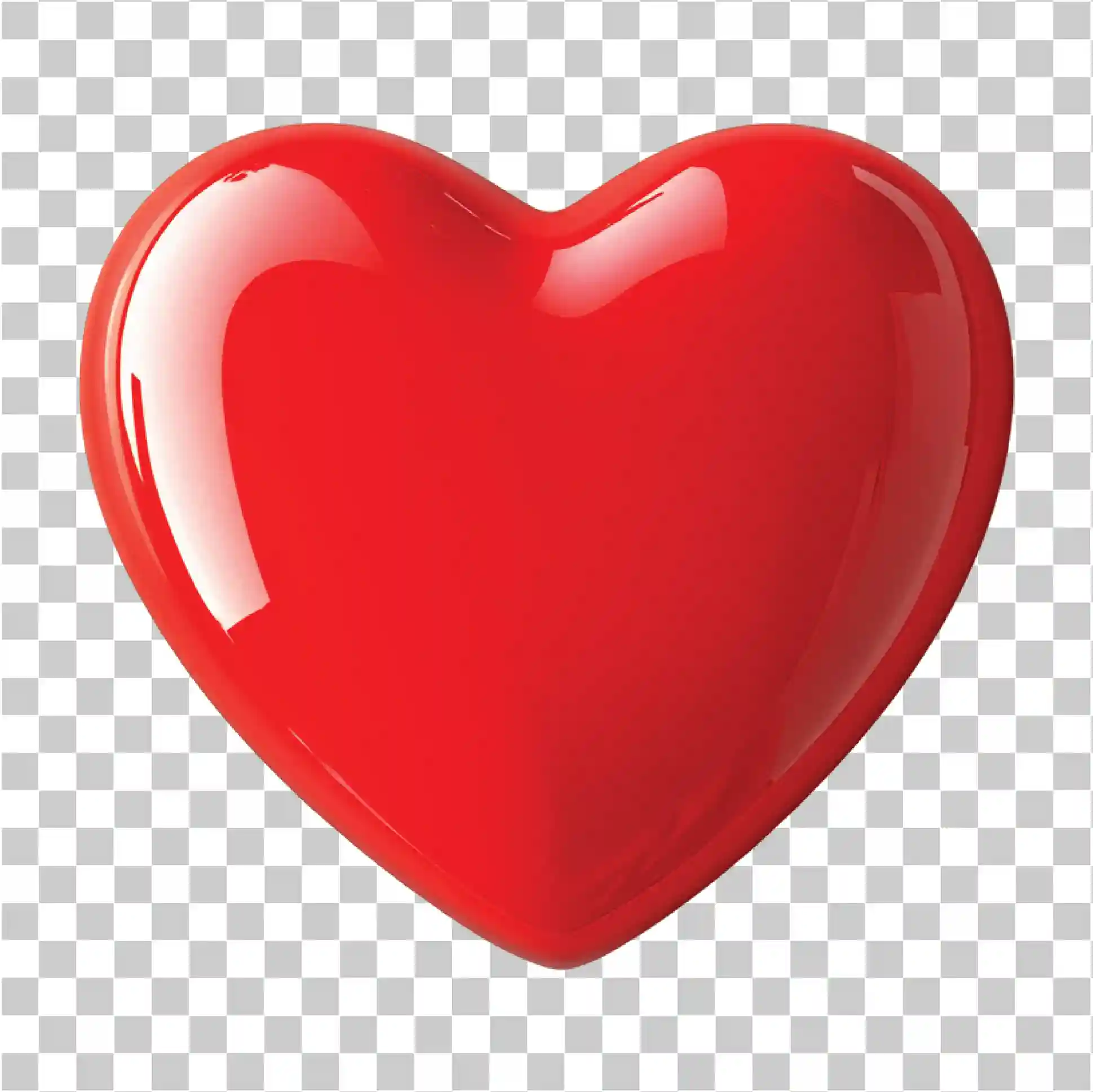 Red heart, 3D glossy heart png, romantic love symbol, 