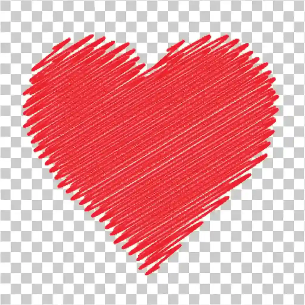 Hand Drawn Scribble Heart, Love Sketch & Romantic Art Design, 