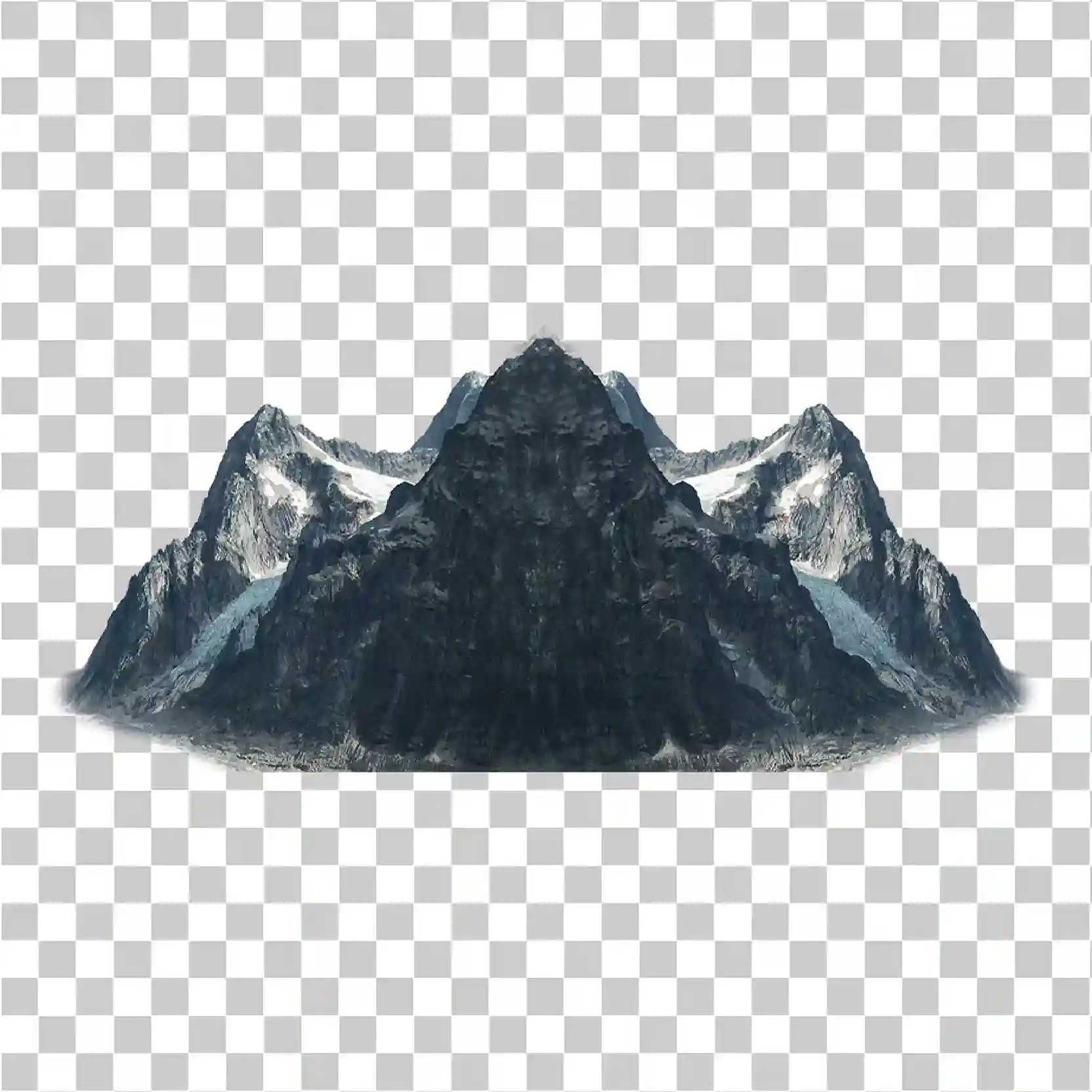 Clipart Pemandangan Puncak Es Salju Gunung Rocky Gelap PNG, 