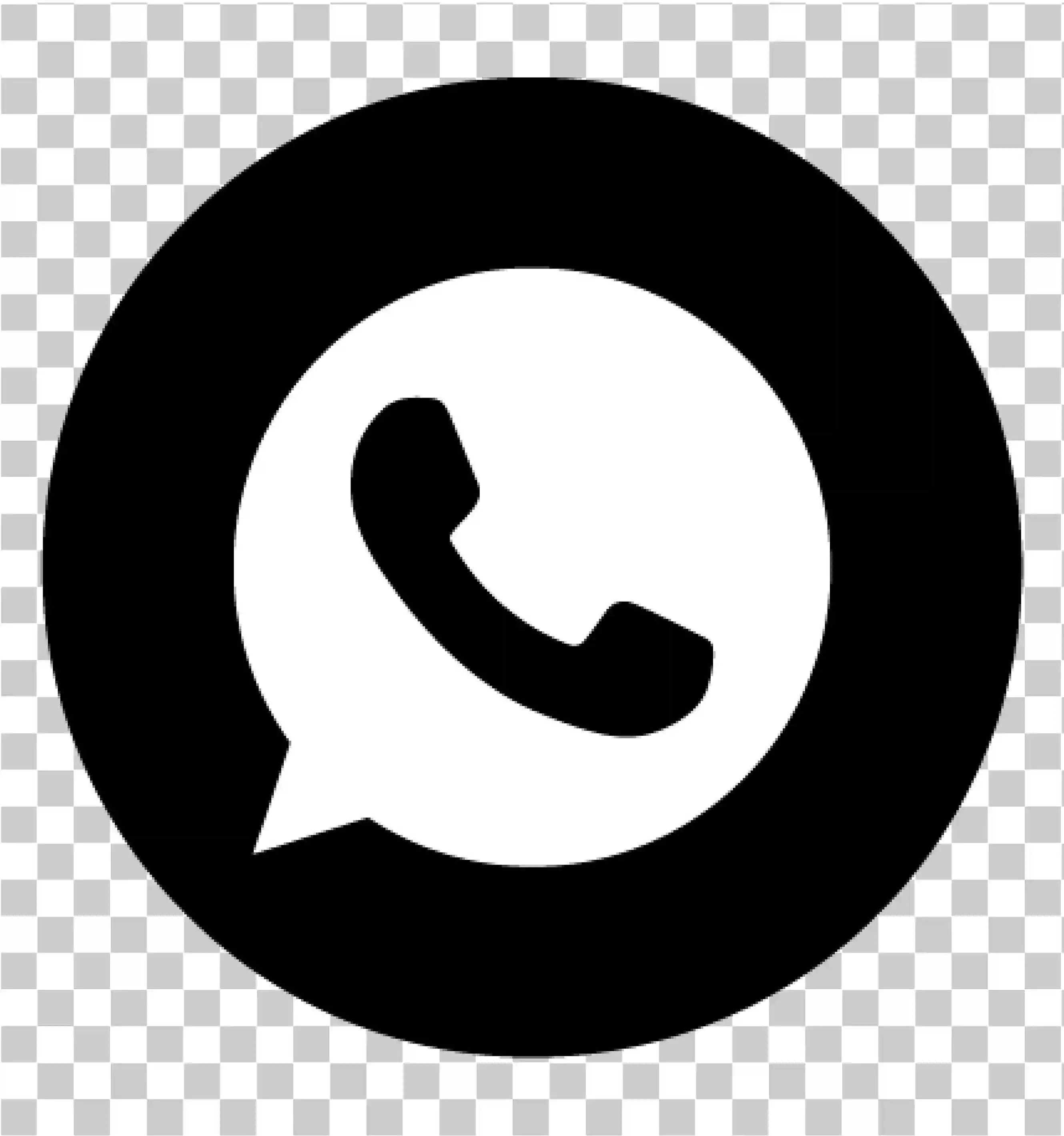 WhatsApp Black Round logotipo, Whatsapp Whats y negro PNG, Icono de vector gratuito para redes sociales y aplicaciones, 