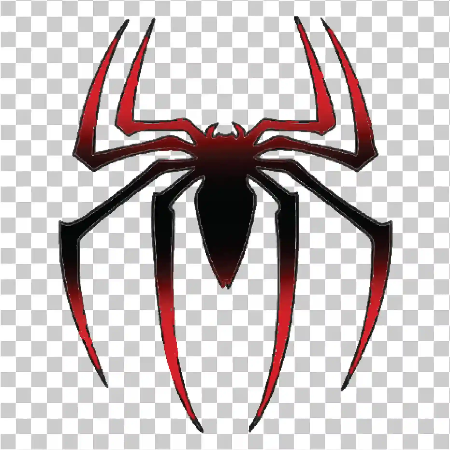 红黑蜘蛛标志矢量标志图标设计图形, 