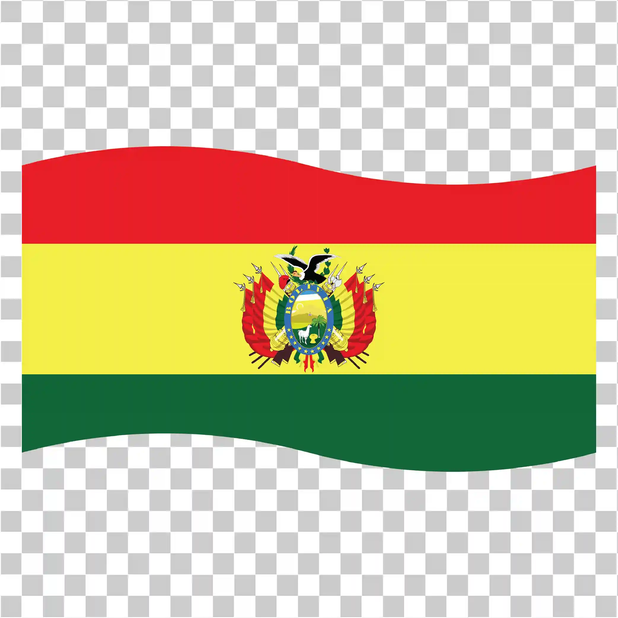 Bolivia Flag Png, Vinkende Bolivia Flag, Gjennomsiktig bakgrunn, Bolivianske symboler, Farger, Kapitalinfo, 