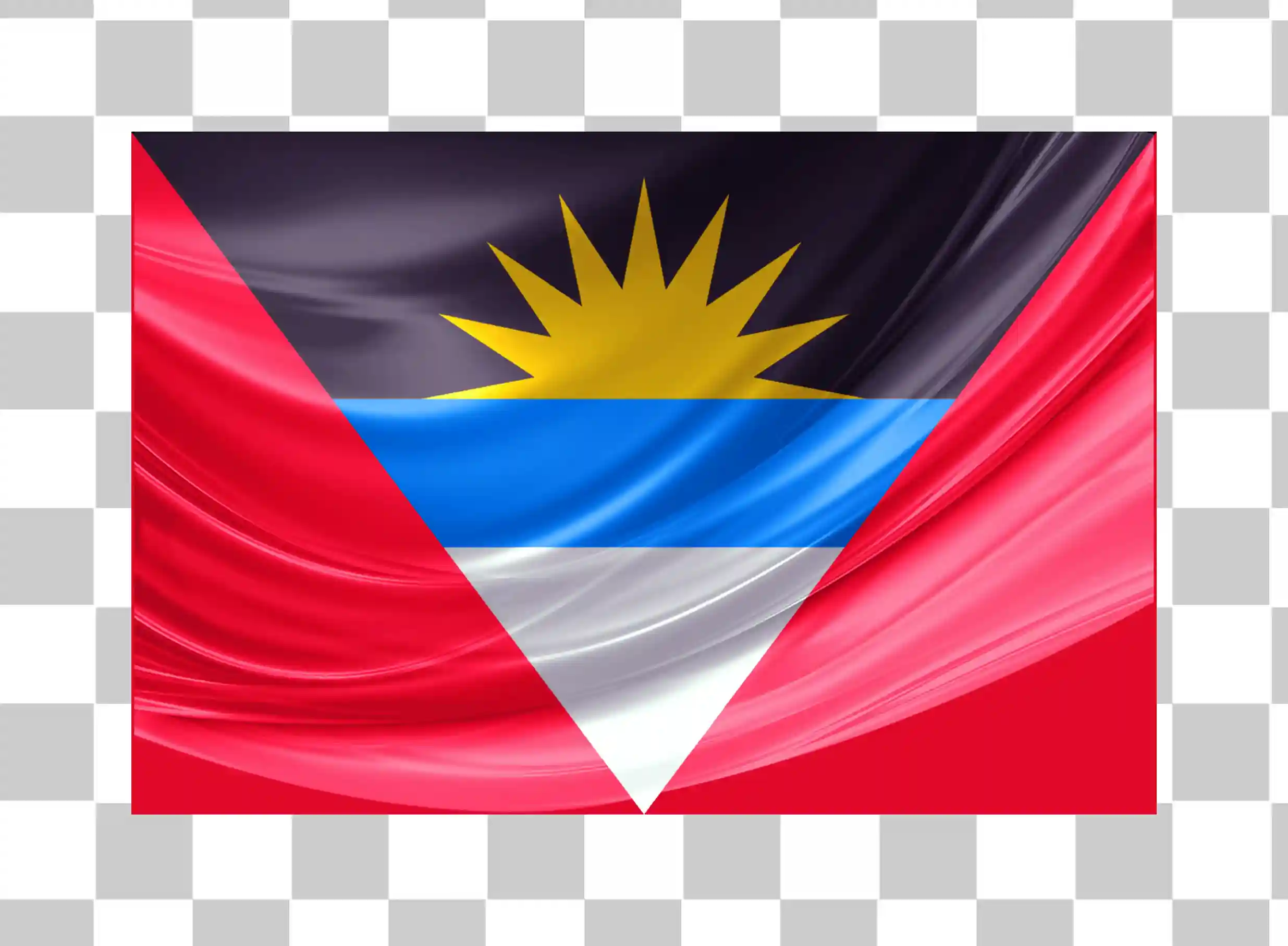 Flagg av Antigua och Barbuda, Antigua Flag, Barbuda flagga, Flaggstruktur, WAVING FLAG, Antigua och Barbuda Flag Illustration, 