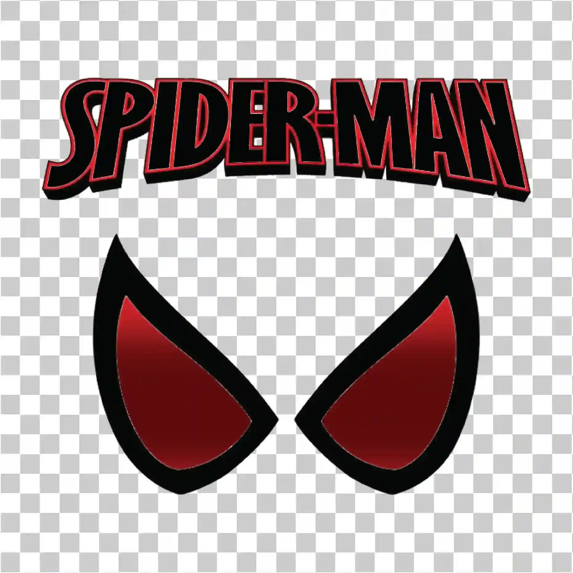 蜘蛛侠标志面具眼睛符号矢量艺术PNG贴纸, 