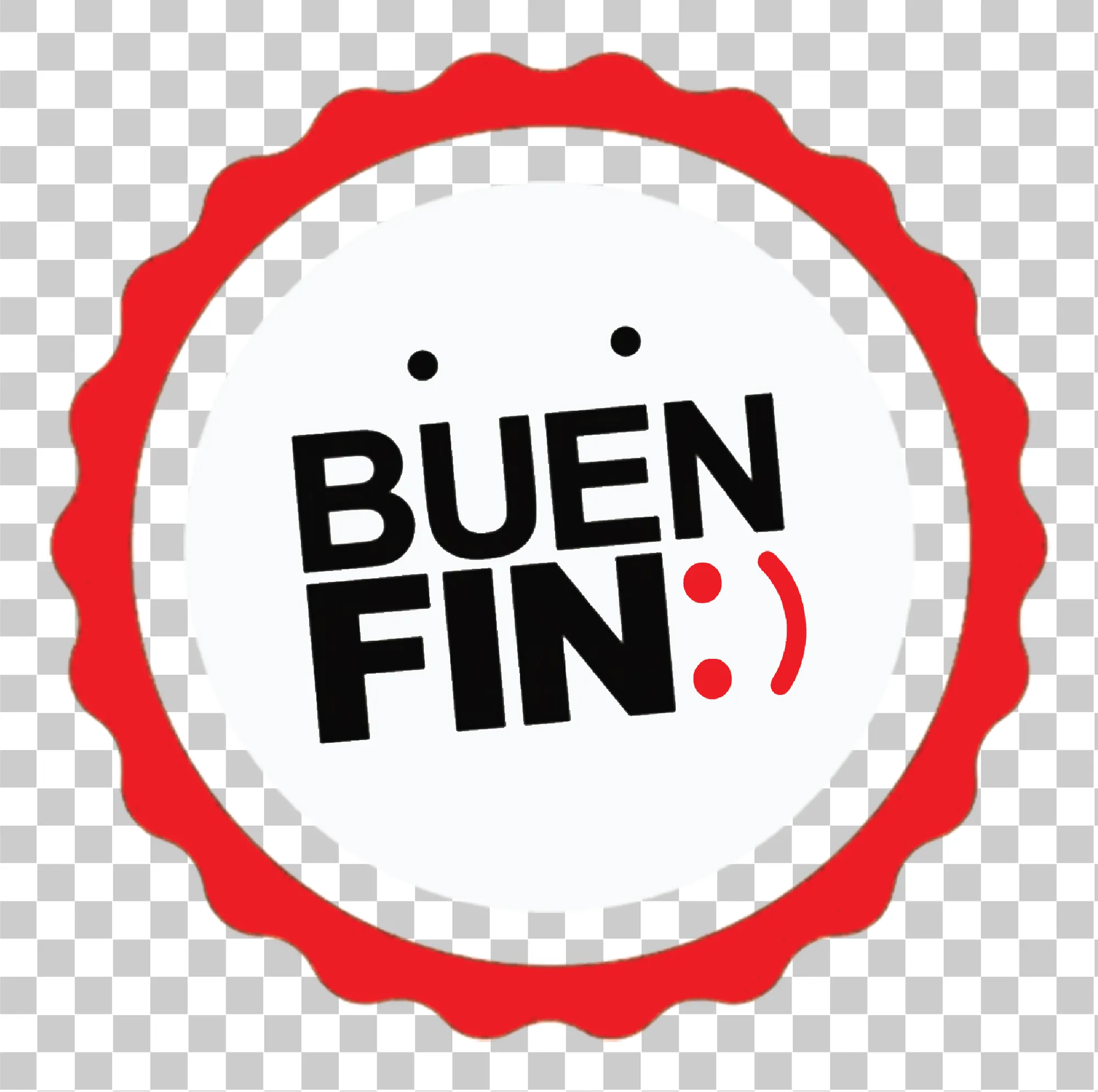 El Buen Fin Mexico – Red and White Discount Label for National Online Shopping Day Promotion, 