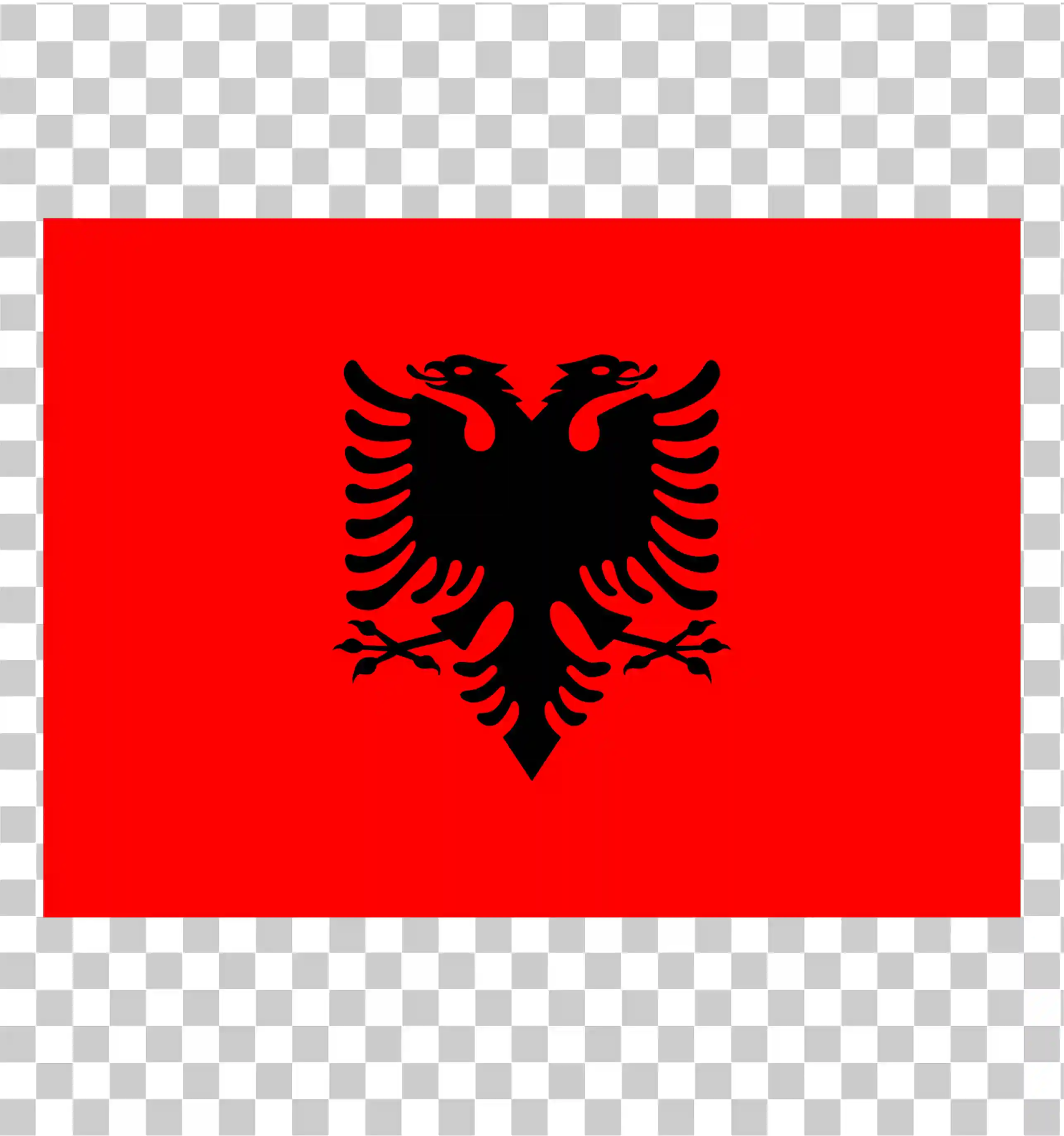 Albania Flag, Red Flag with Black Eagle, National Symbol, Square PNG Clipart, 