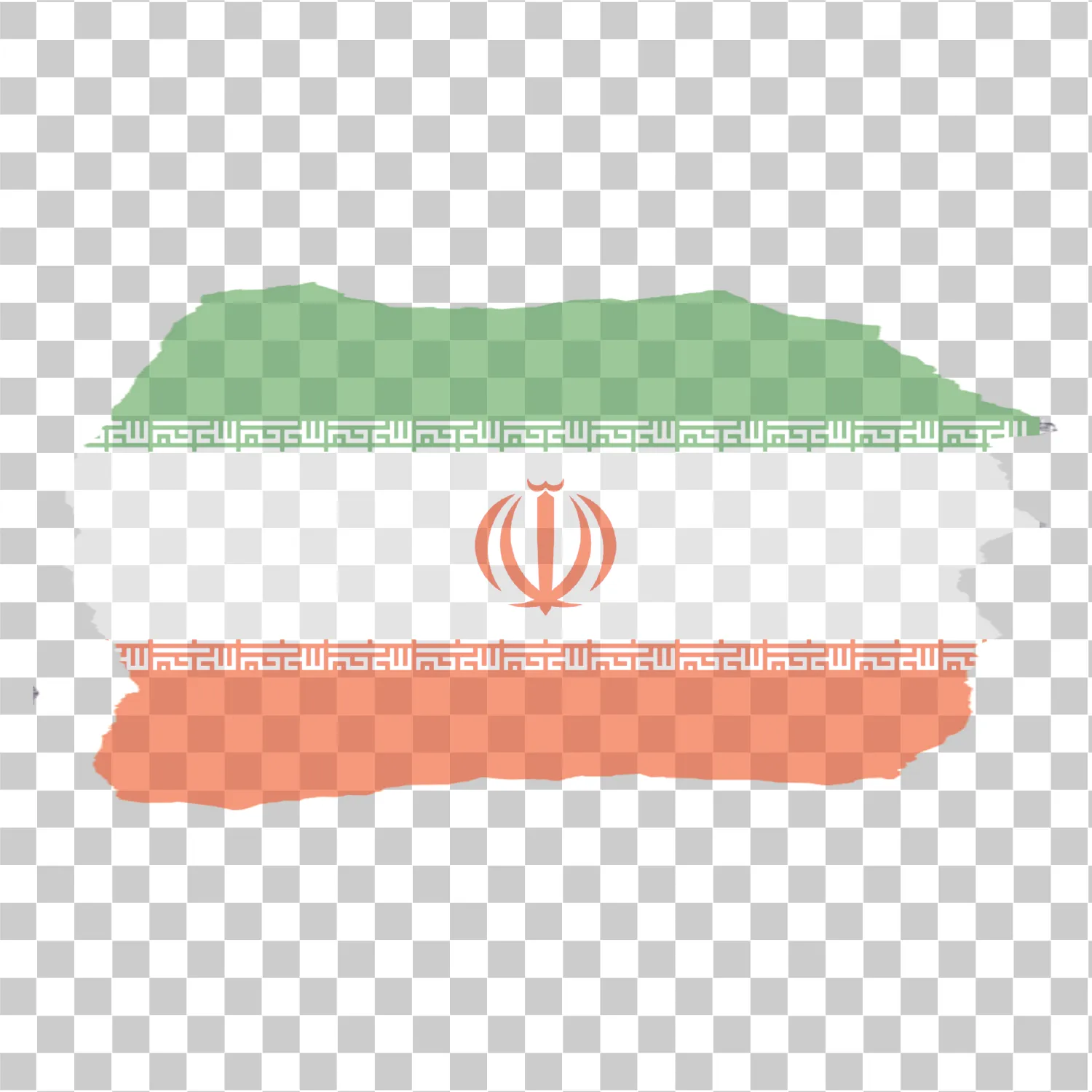 Flag af Iran, Iransk flagvektor, Tricolor Green White Red, Islamic Republic Emblem, Realistisk nationalt flag, Landsflagillustration, Png, Tekstur, Vandmærke, Clipart Design, 